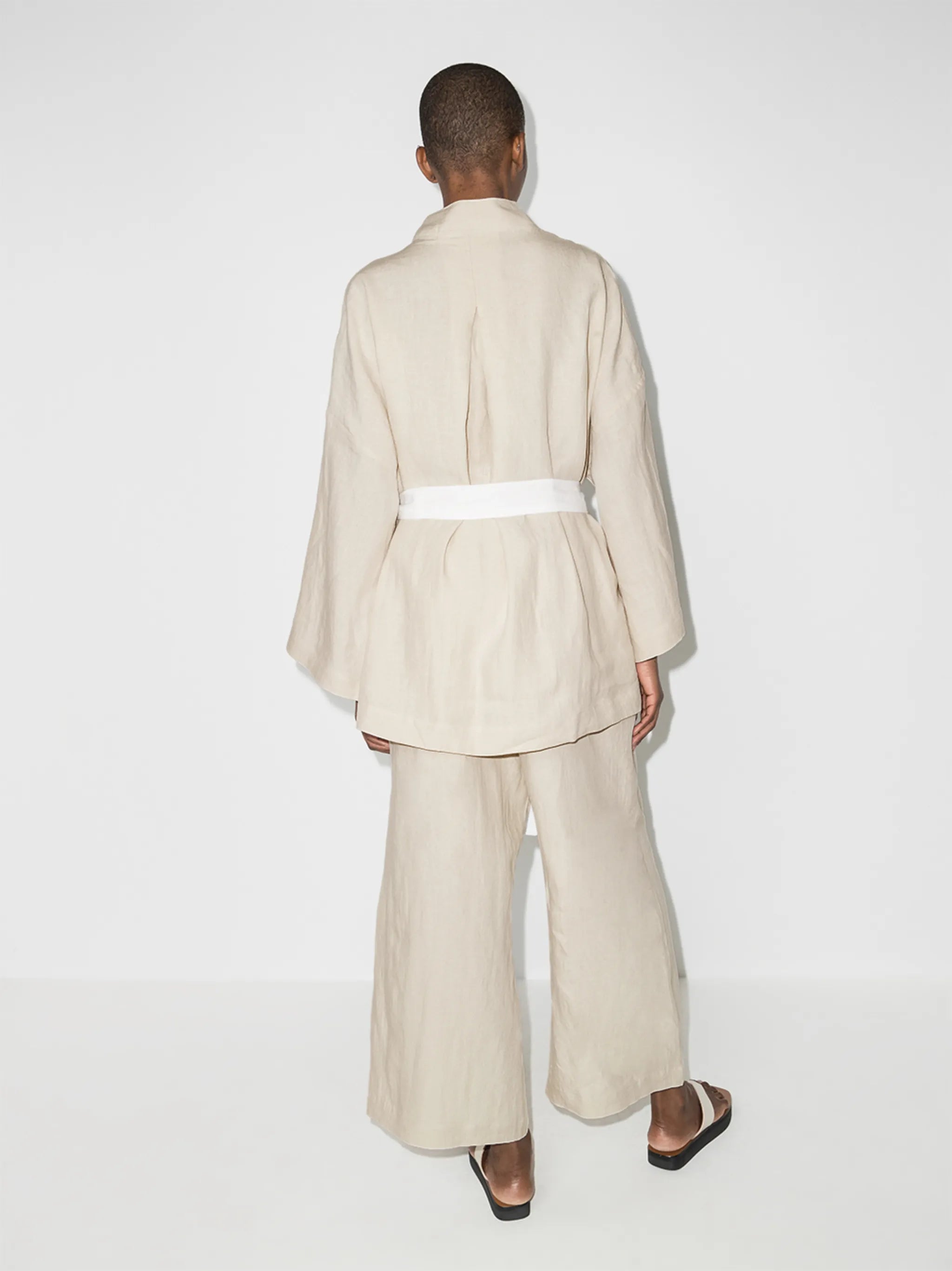 tied waist two-piece lounging set