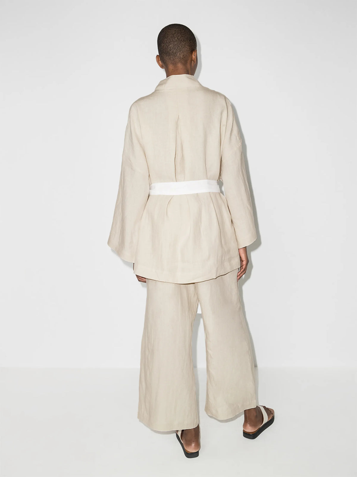 tied waist two-piece lounging set