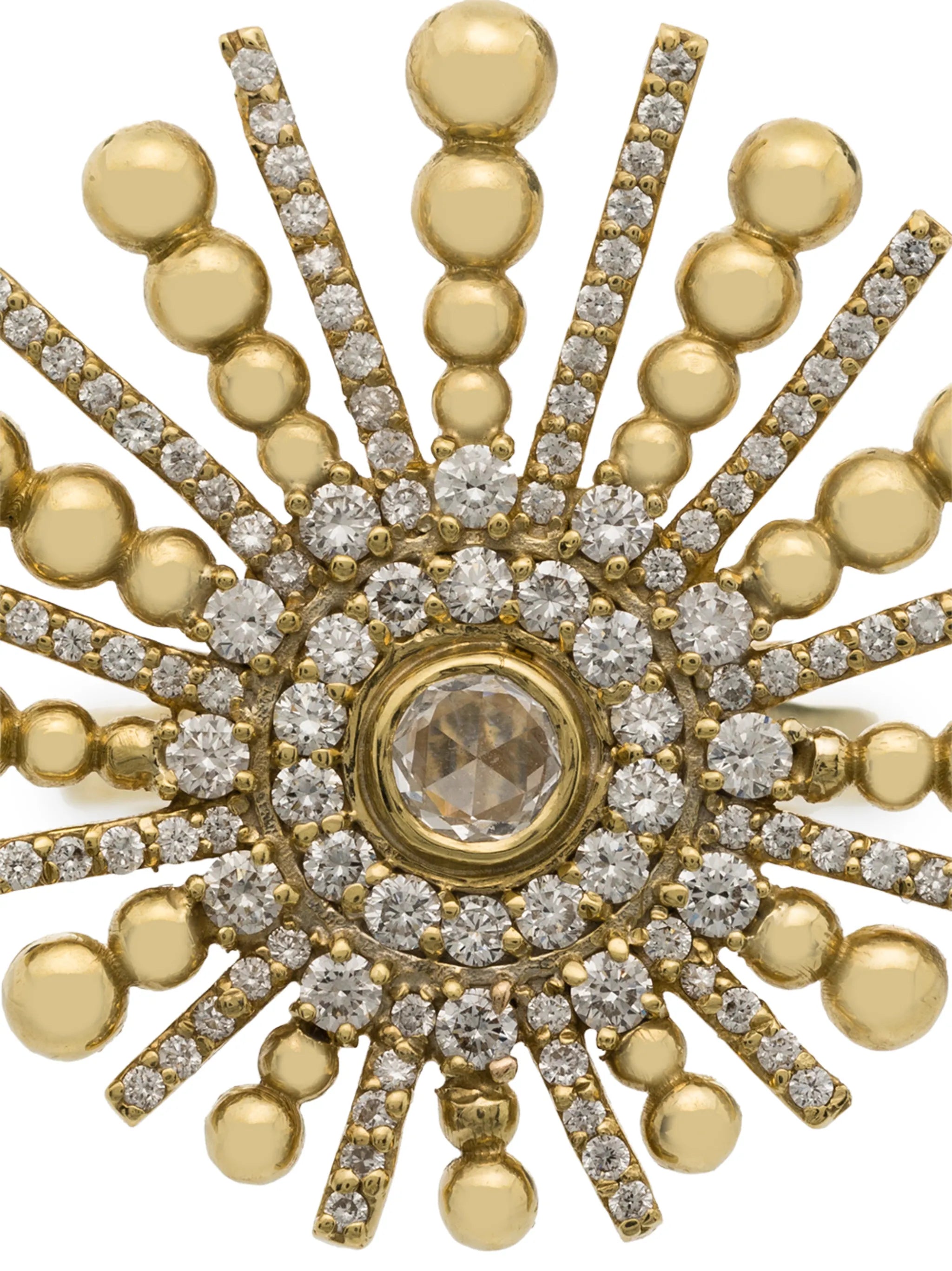 18kt yellow gold Spoke diamond ring