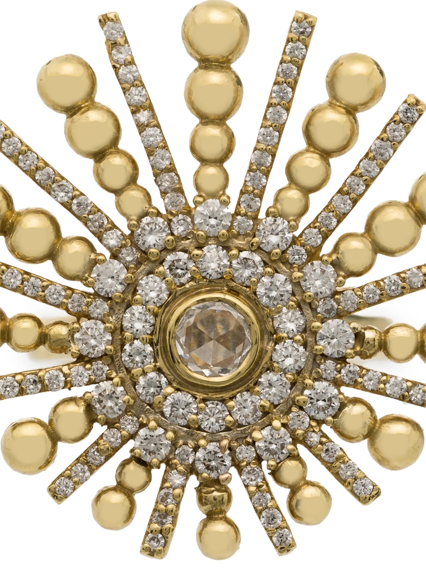 18kt yellow gold Spoke diamond ring