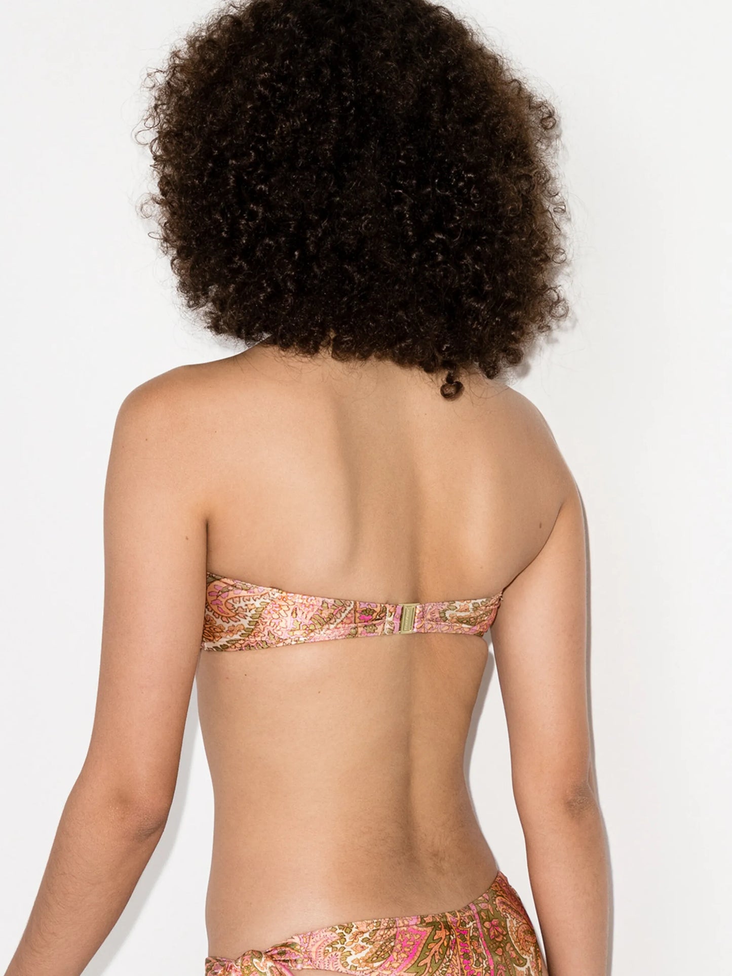 multi-print bandeau bikini top