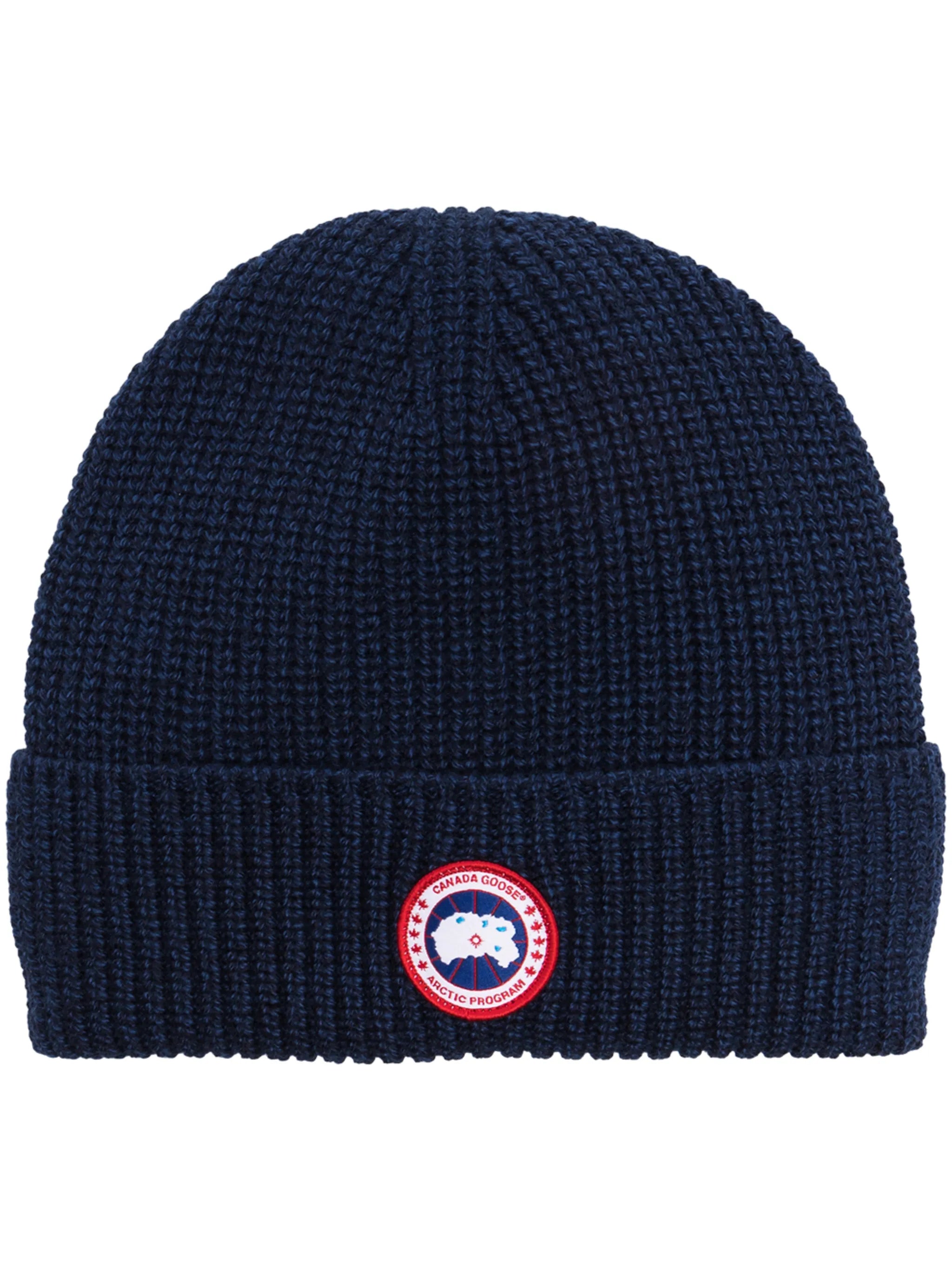 Arctic Disc ribbed-knit beanie