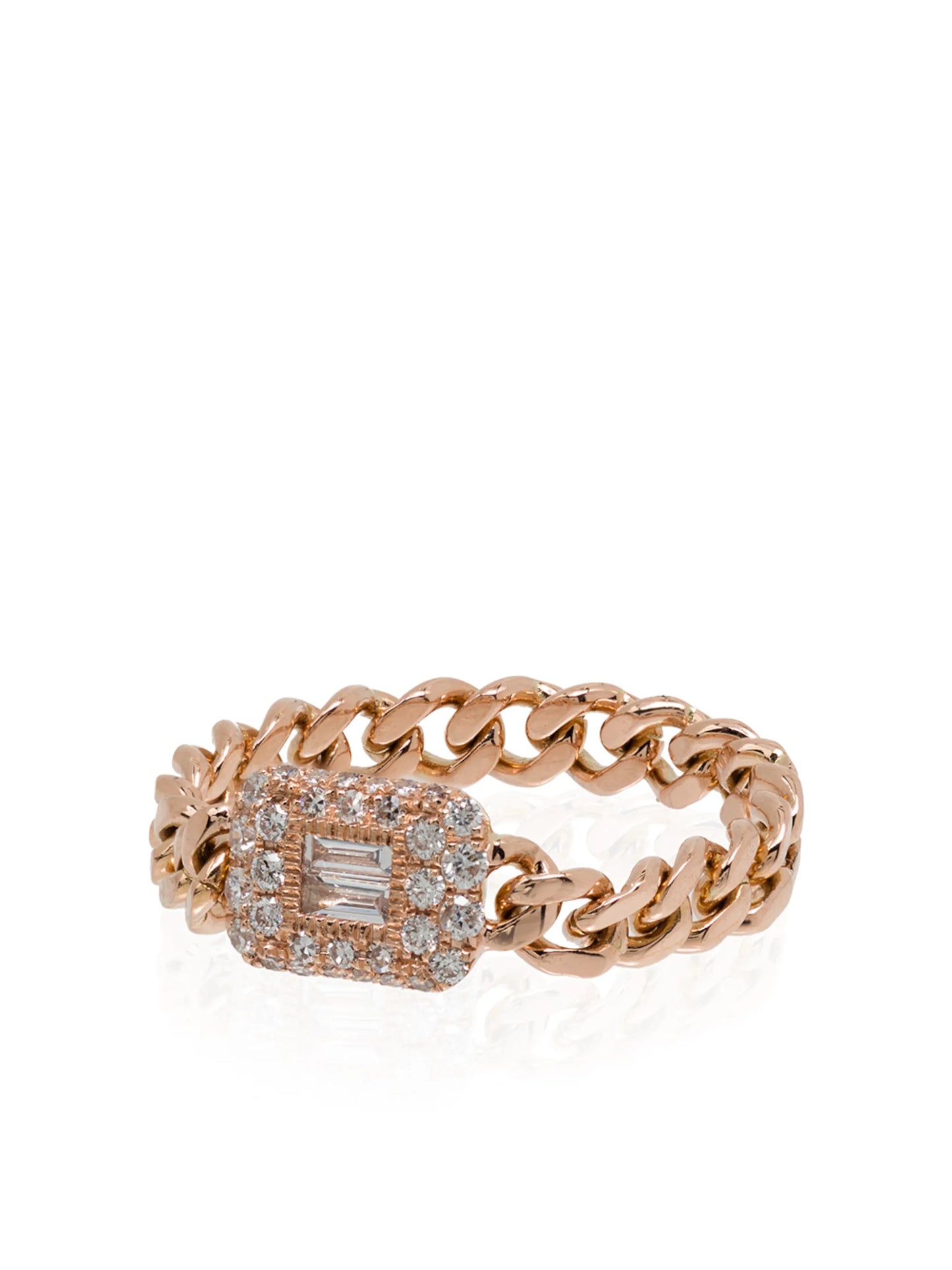 18kt rose gold diamond chain-link ring