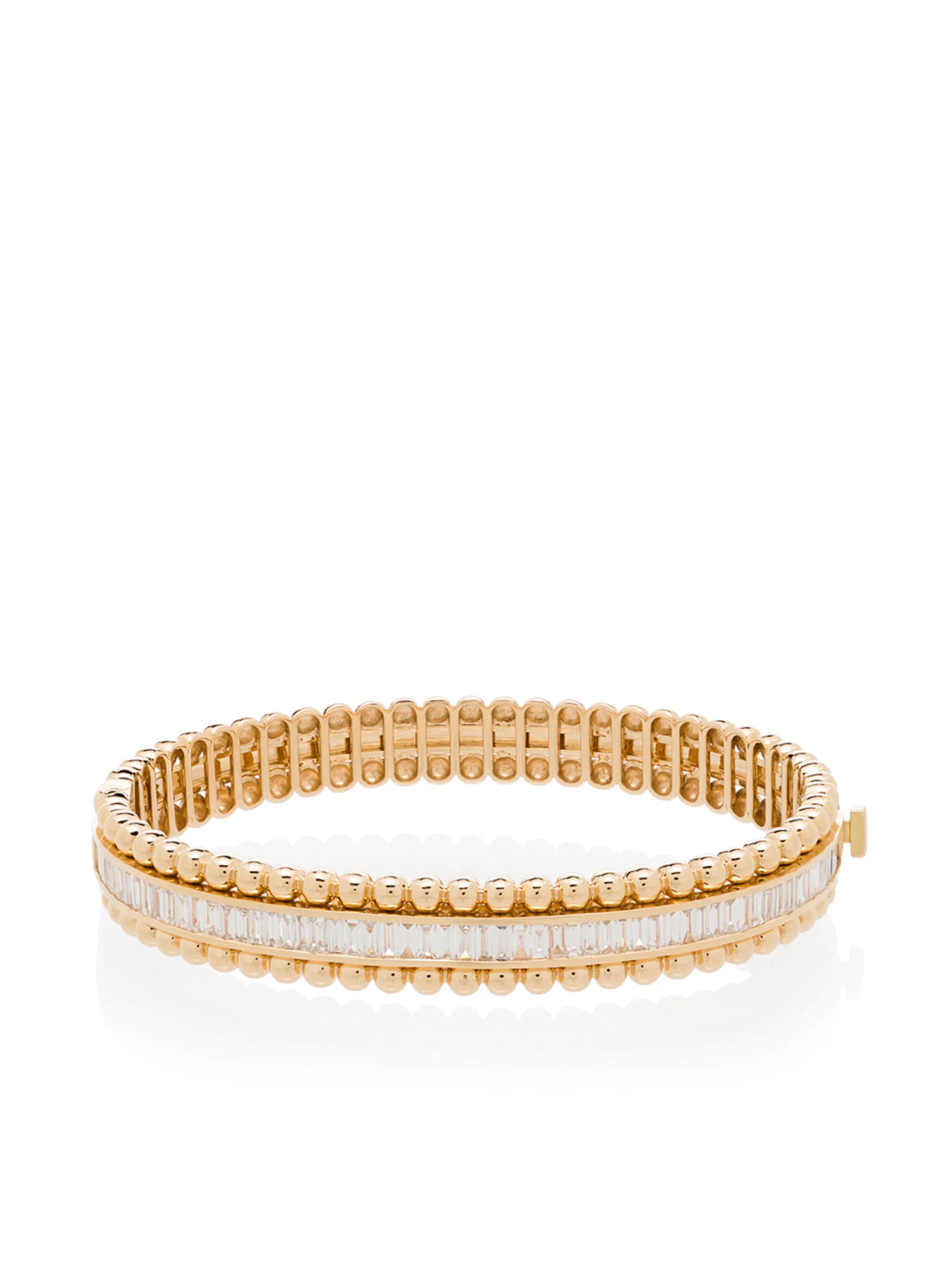 18K yellow gold diamond ball stretch bracelet