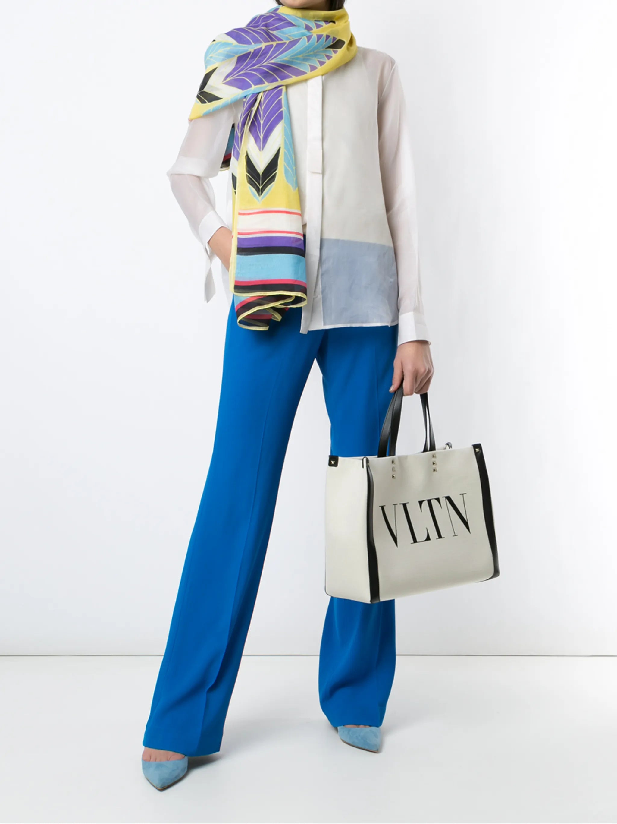 small VLTN-print canvas tote bag