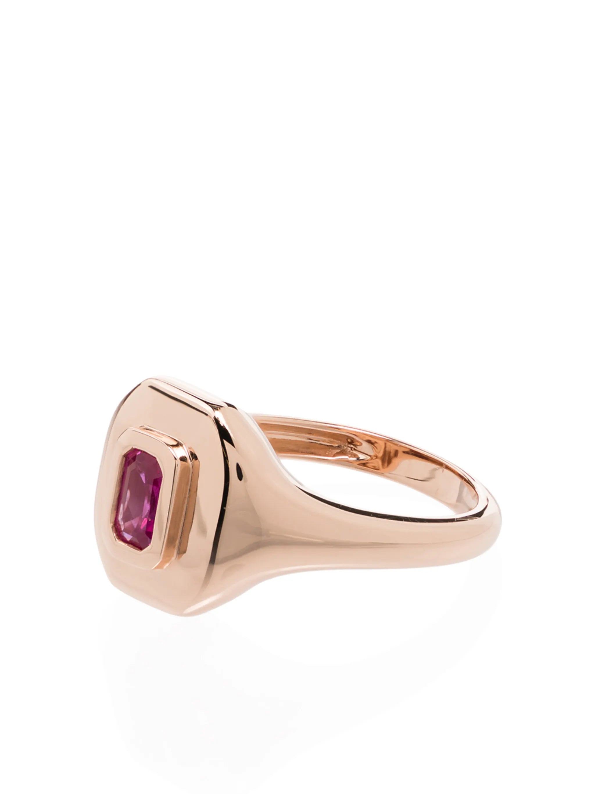 18kt rose gold Baguette pinky ring