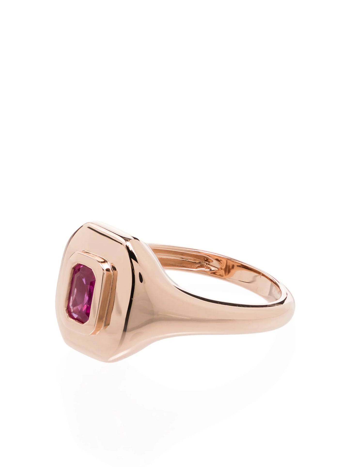 18kt rose gold Baguette pinky ring