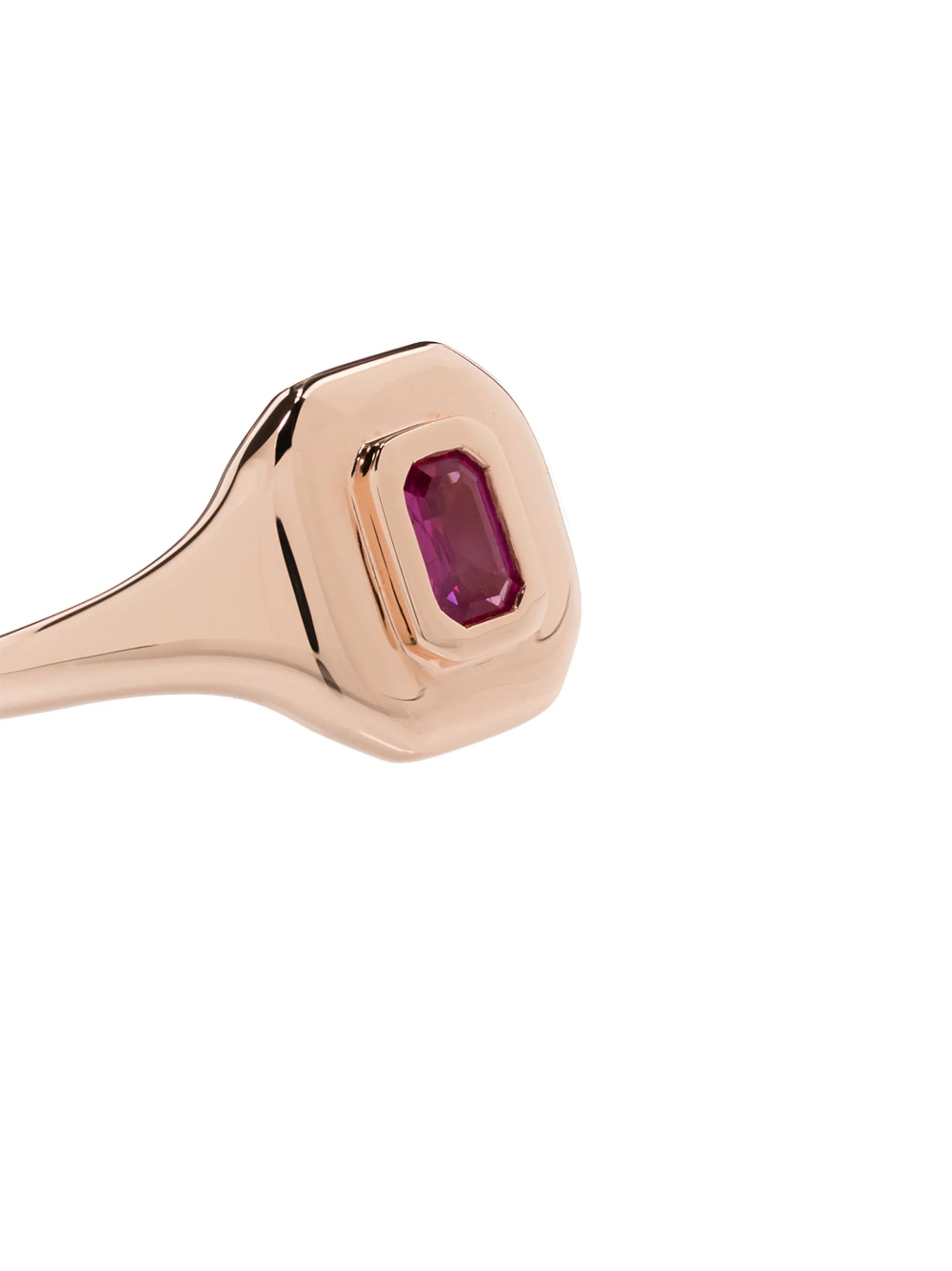 18kt rose gold Baguette pinky ring