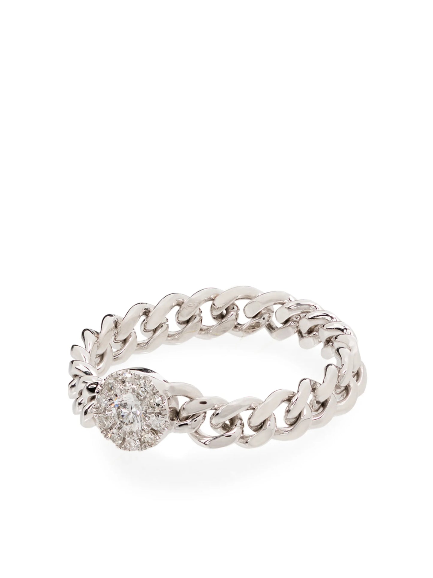18kt white gold circle diamond ring