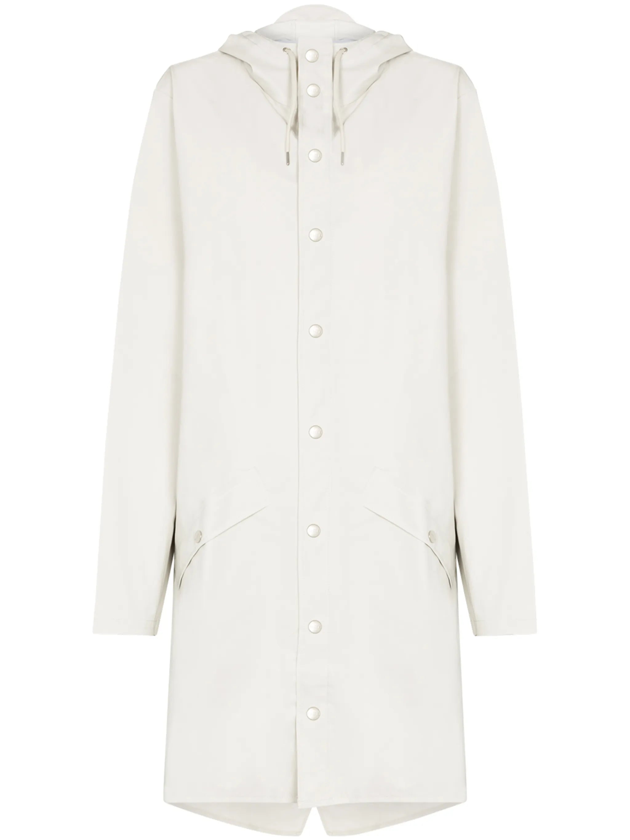 hooded button-up raincoat
