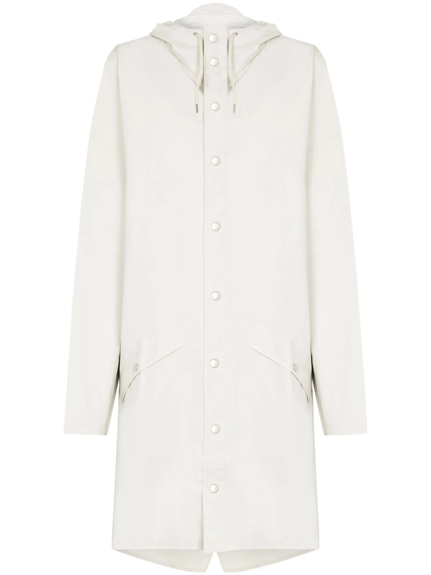 hooded button-up raincoat