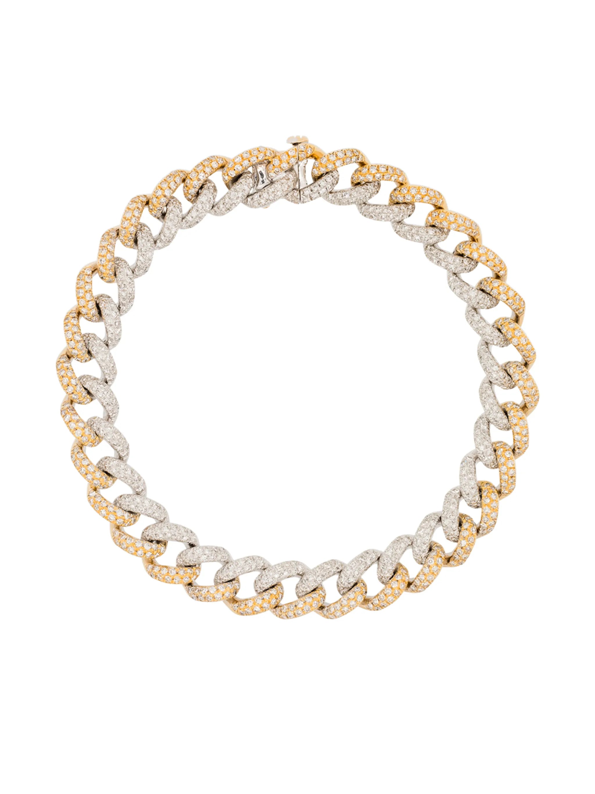 18K two-tone gold pavé diamond bracelet