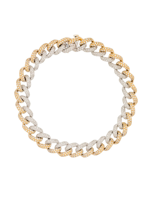 18K two-tone gold pavé diamond bracelet