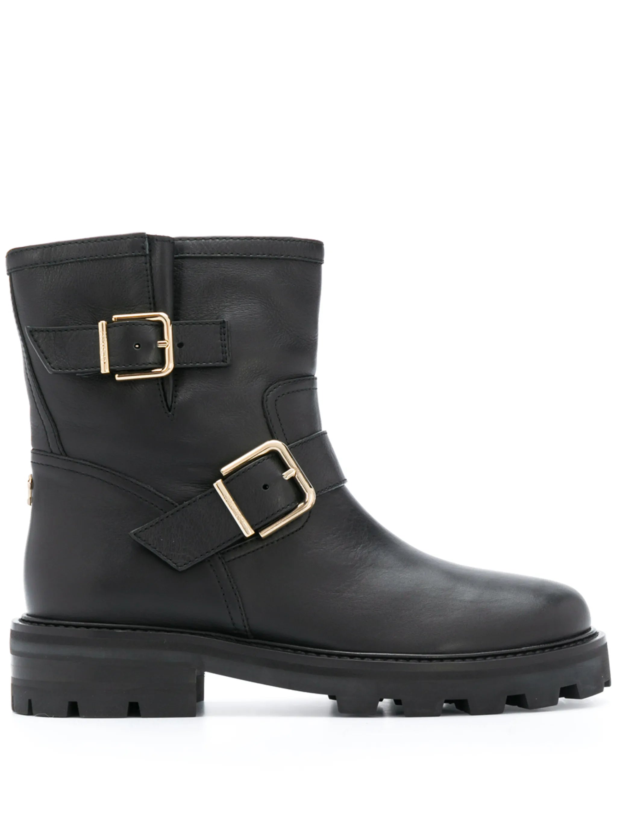 Youth buckle biker boots