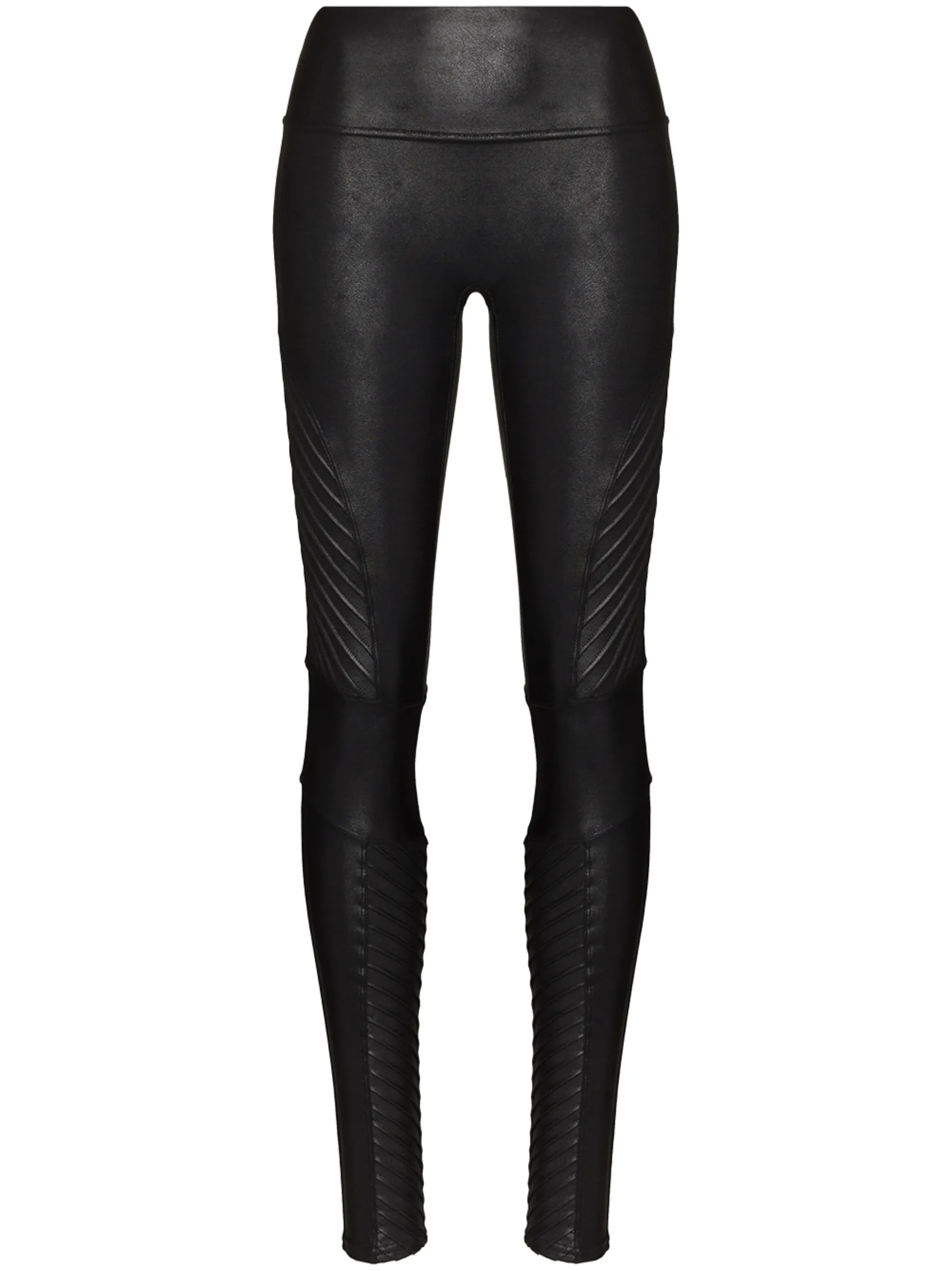 faux-leather high-rise leggings