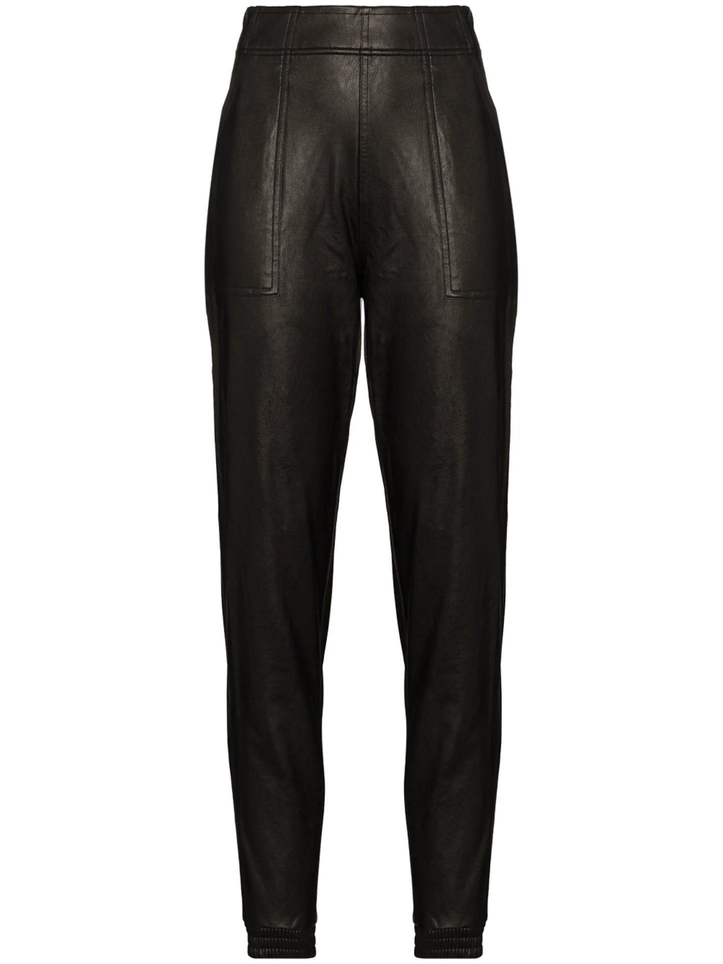faux leather track pants