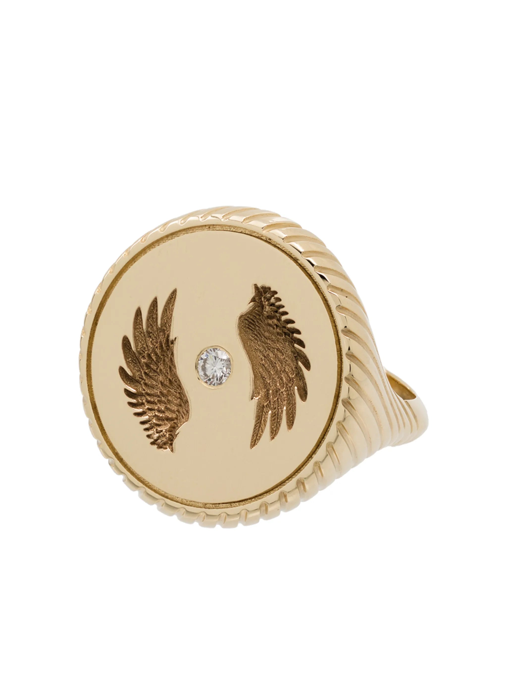 14kt yellow gold Alchemy Bravery wings ring