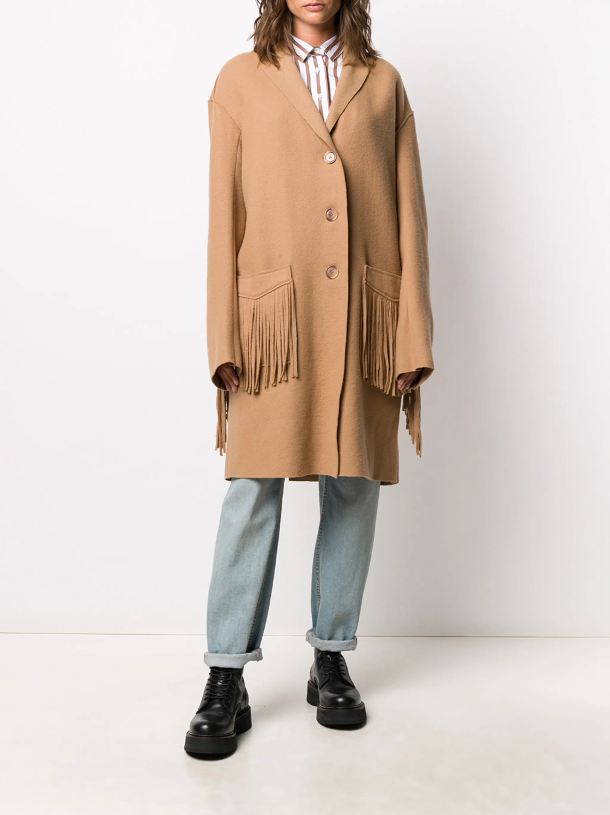 oversized fringed coat