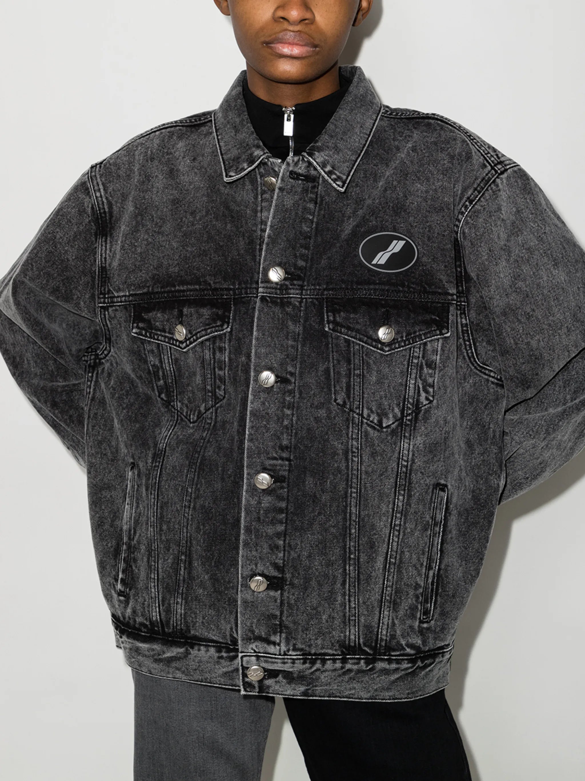 logo patch denim jacket