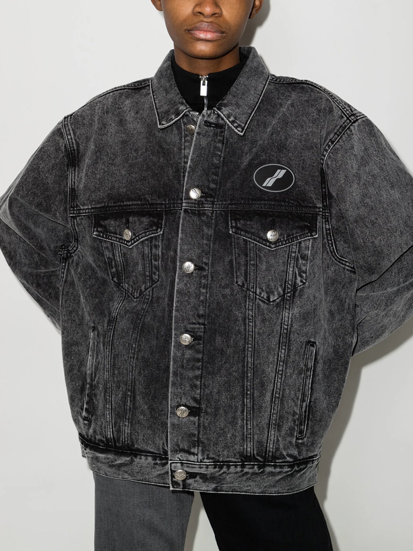 logo patch denim jacket