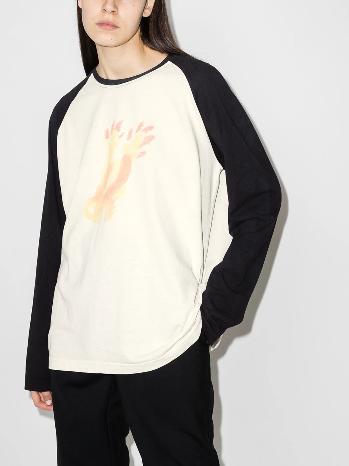 Monster print long-sleeve T-shirt