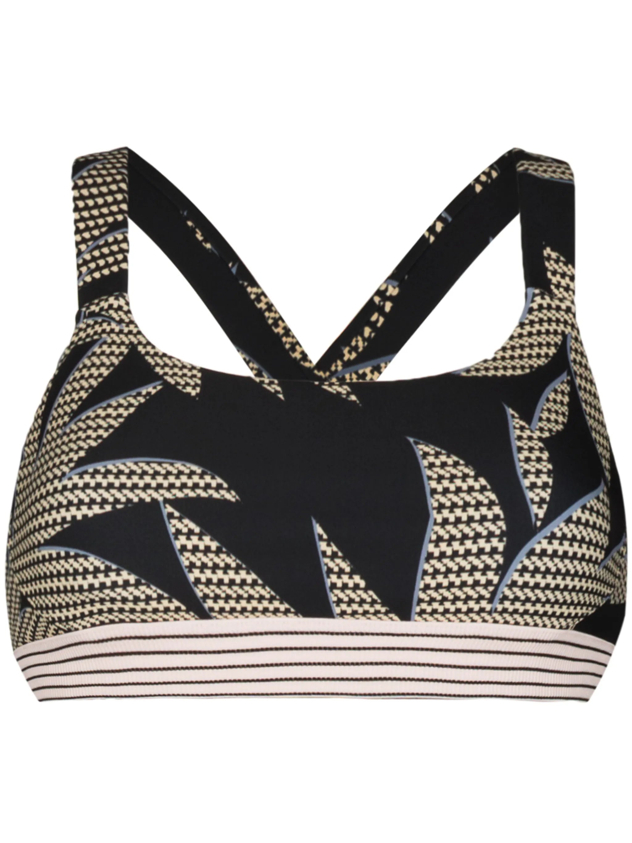 palm-tree print sports bra