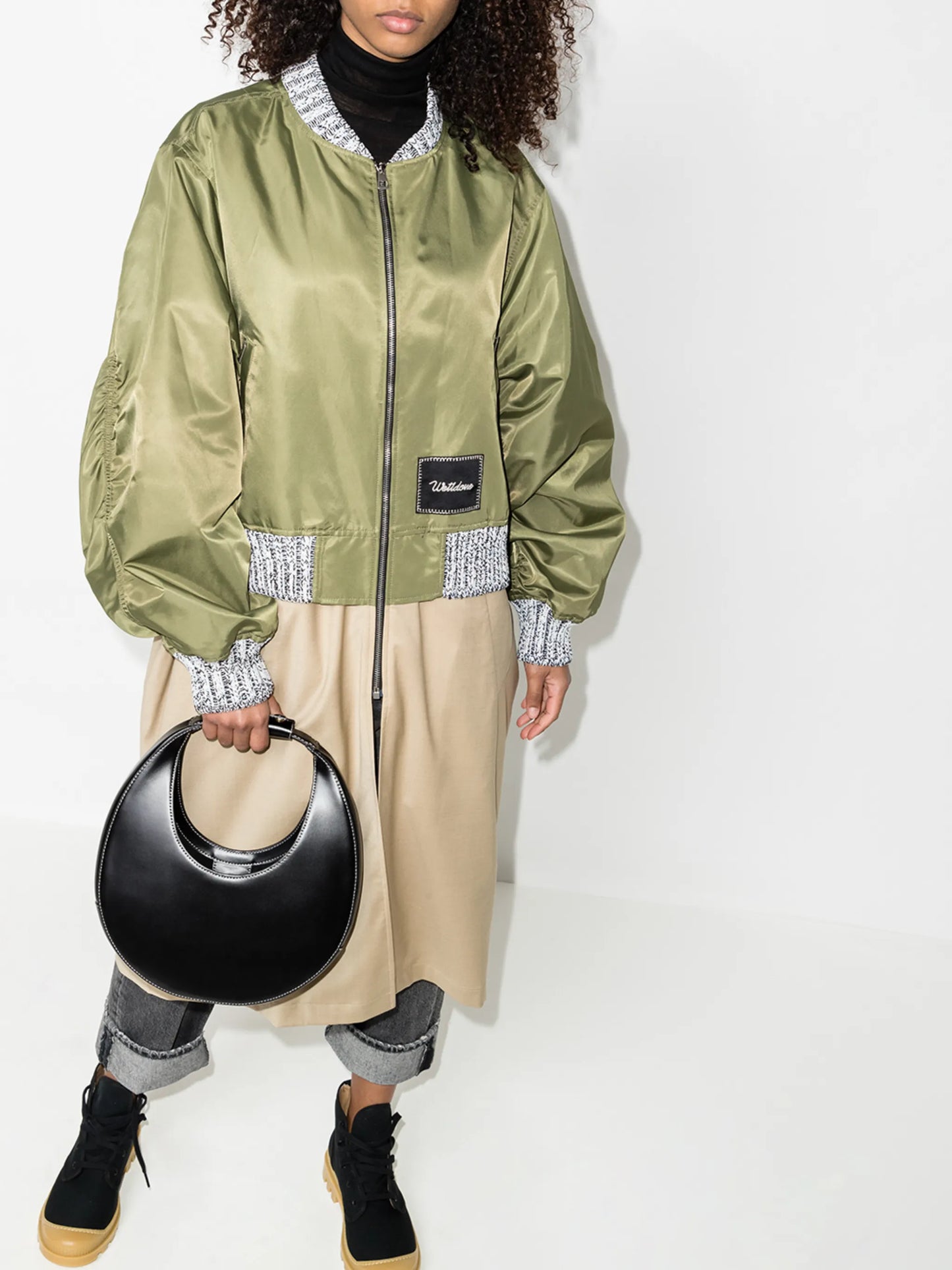 logo-patch layered trench coat
