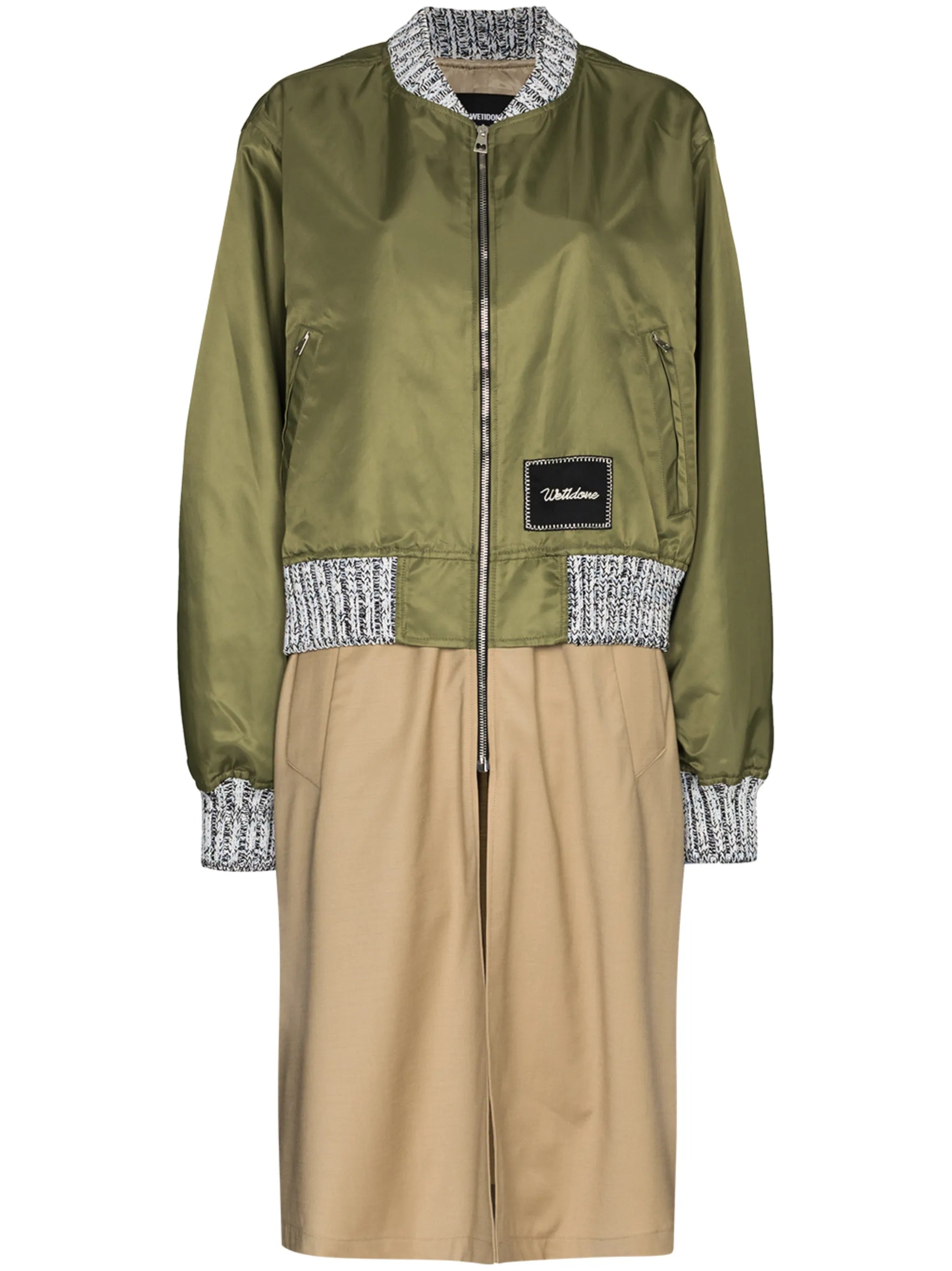 logo-patch layered trench coat