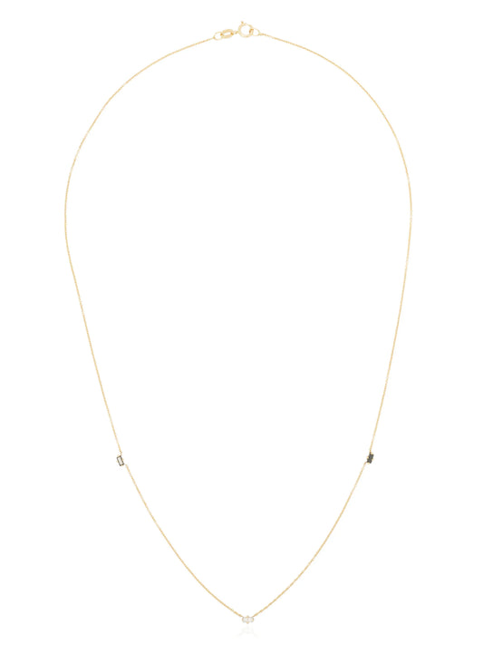 18kt yellow gold emerald diamond necklace