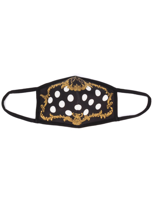 polka dot-print face mask