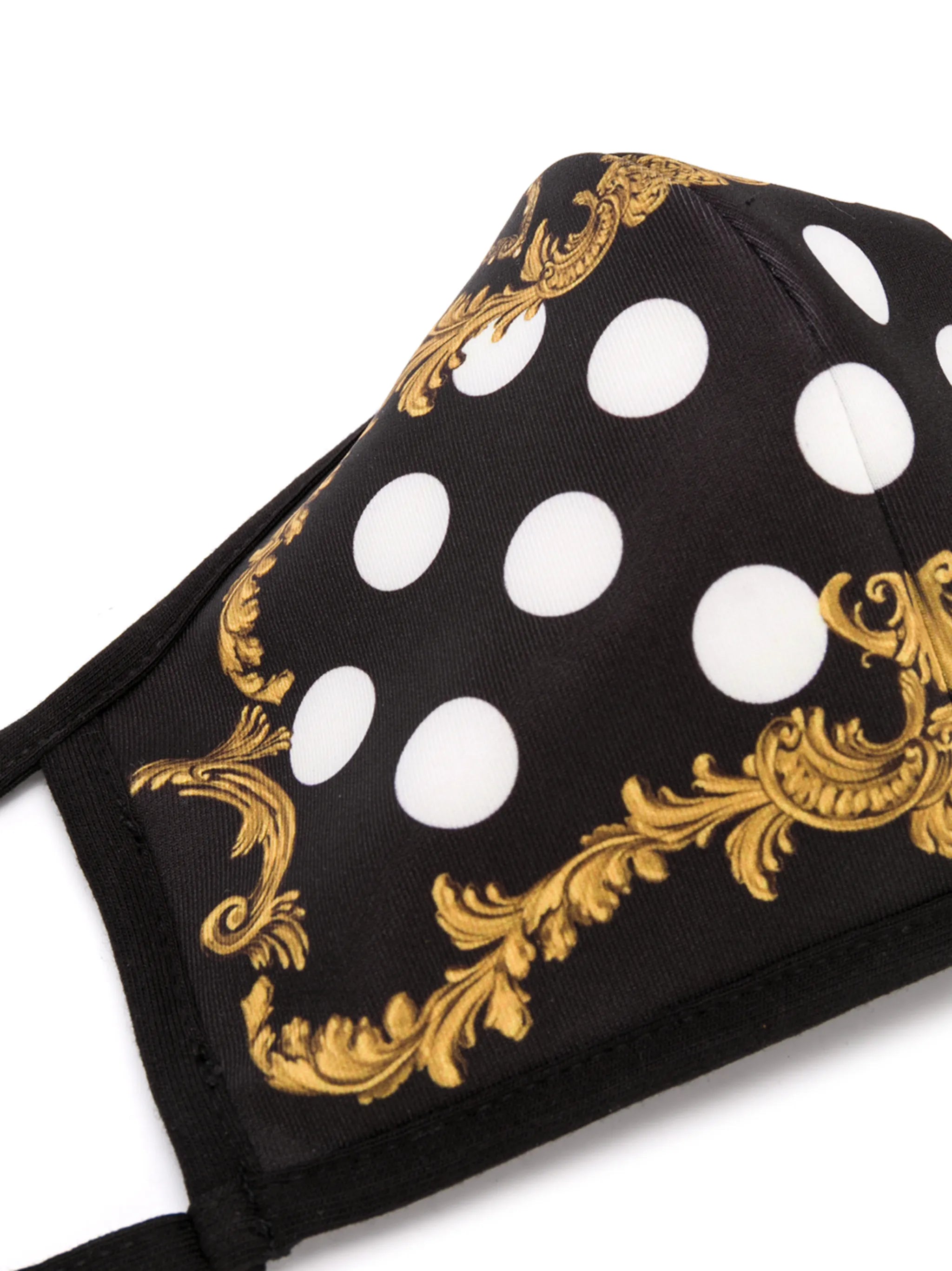 polka dot-print face mask