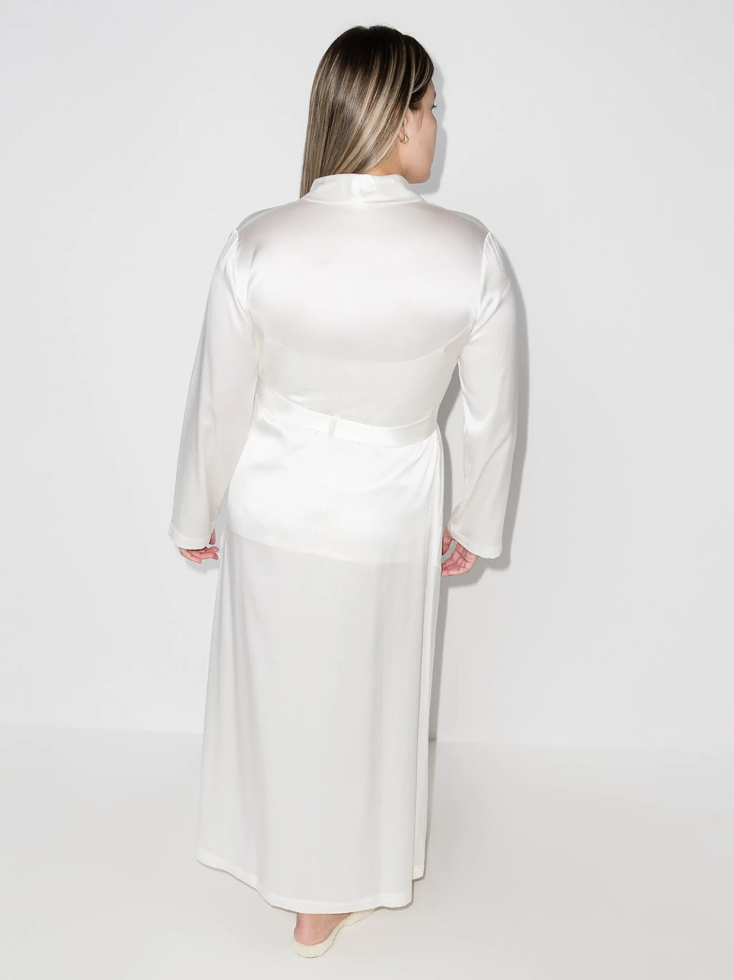 tied waist silk robe
