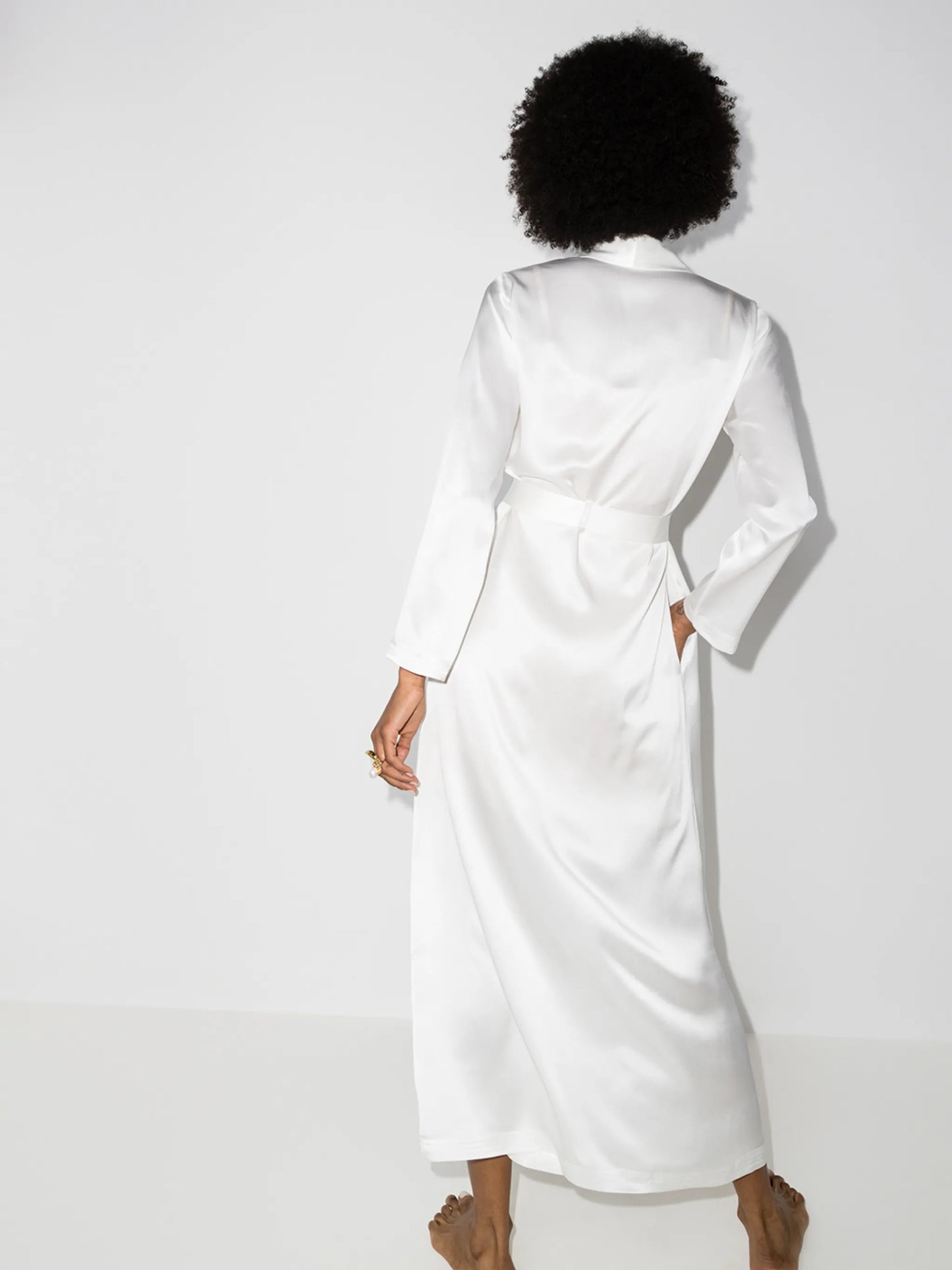 tied waist silk robe