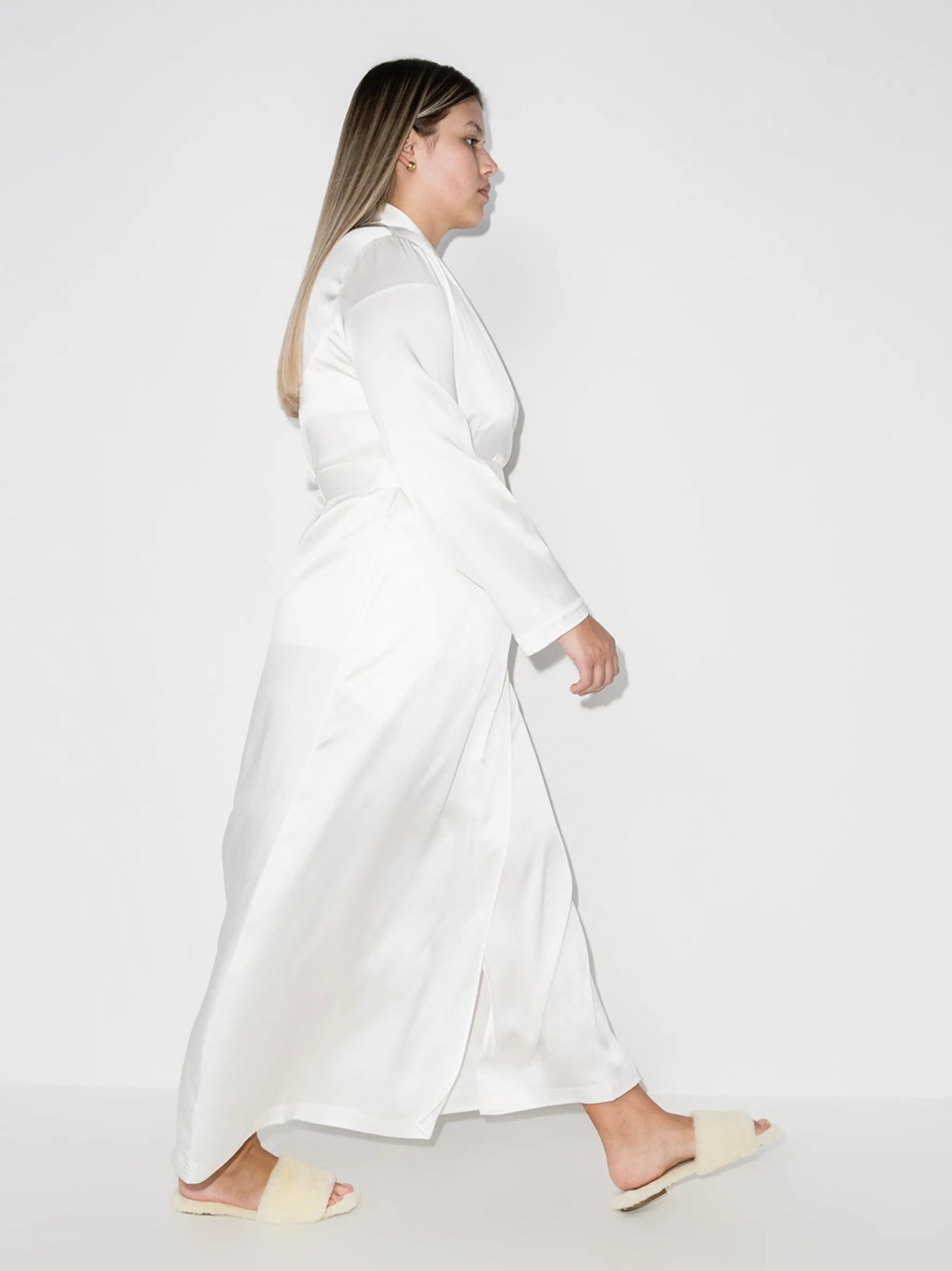 tied waist silk robe