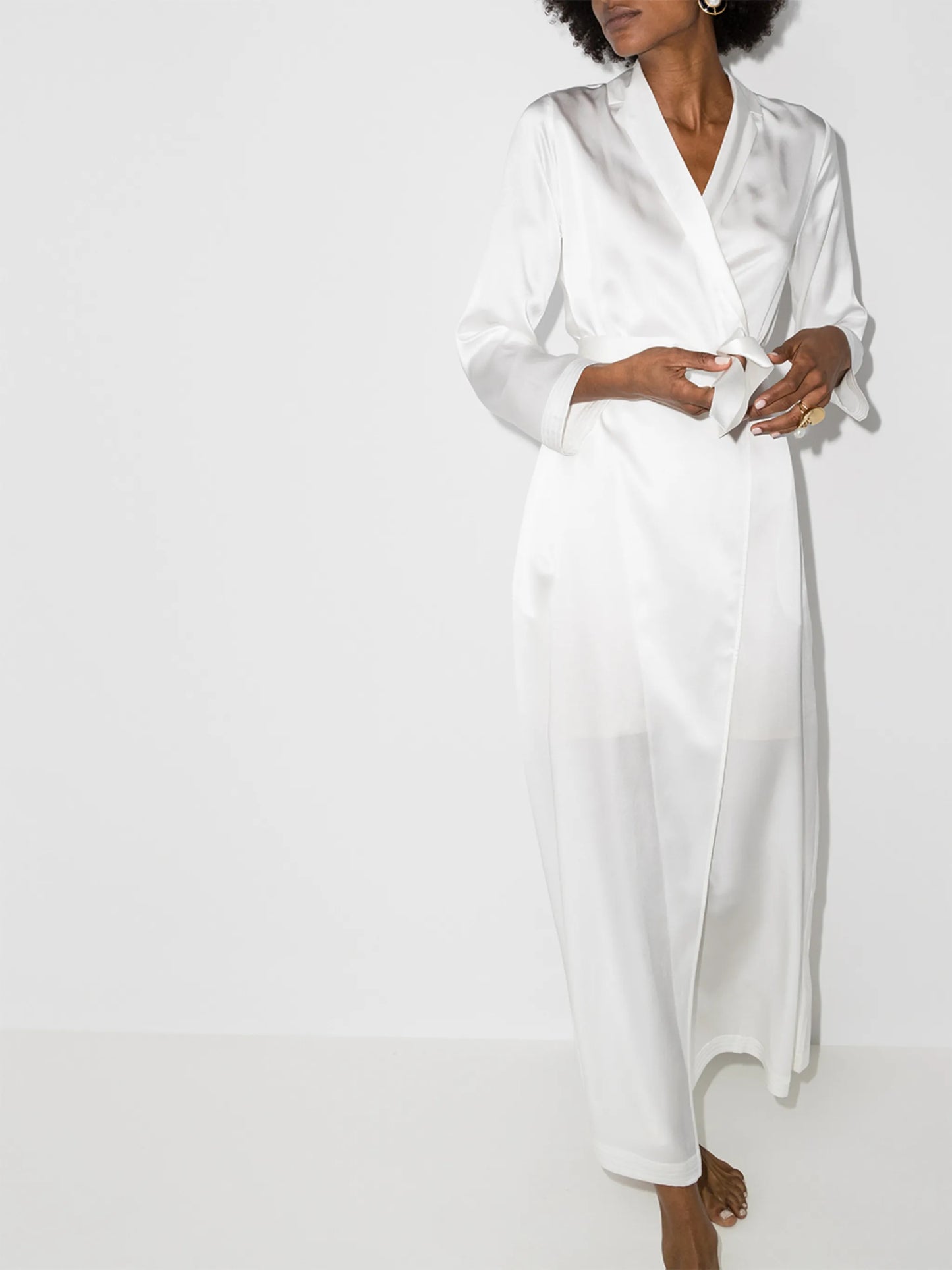 tied waist silk robe