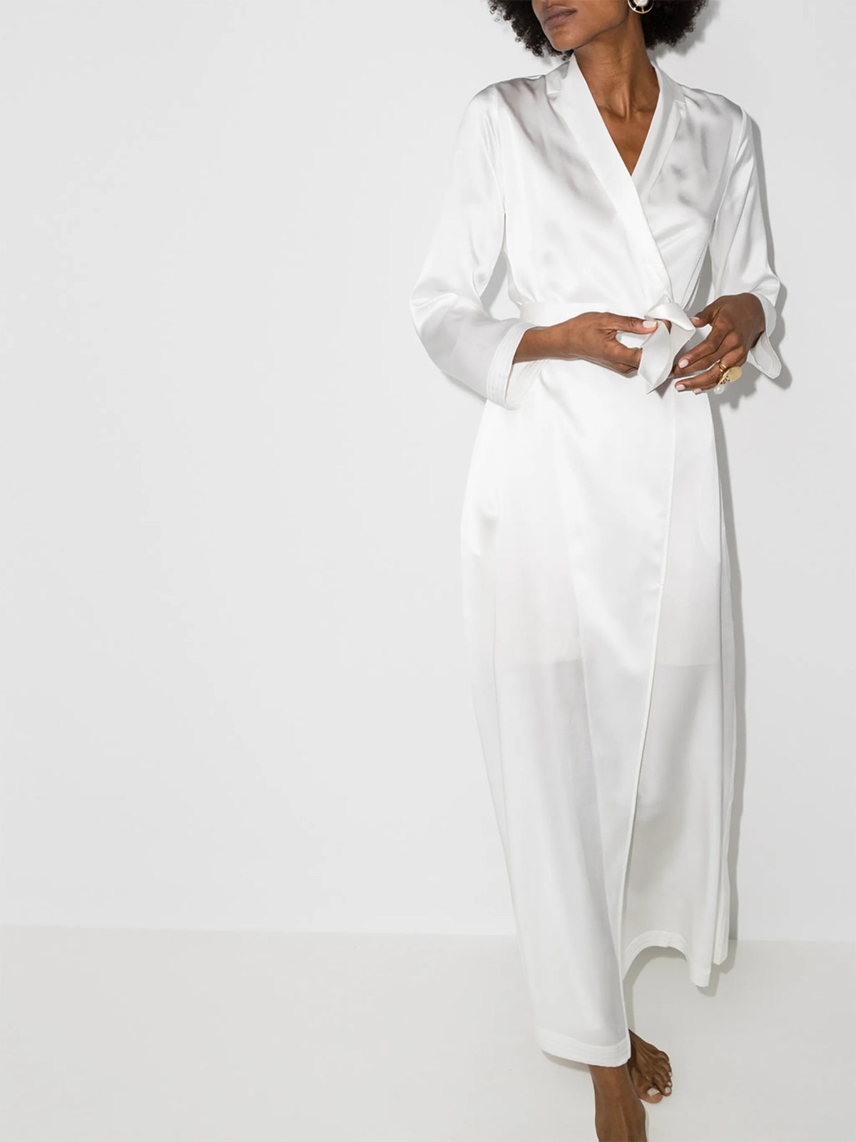tied waist silk robe