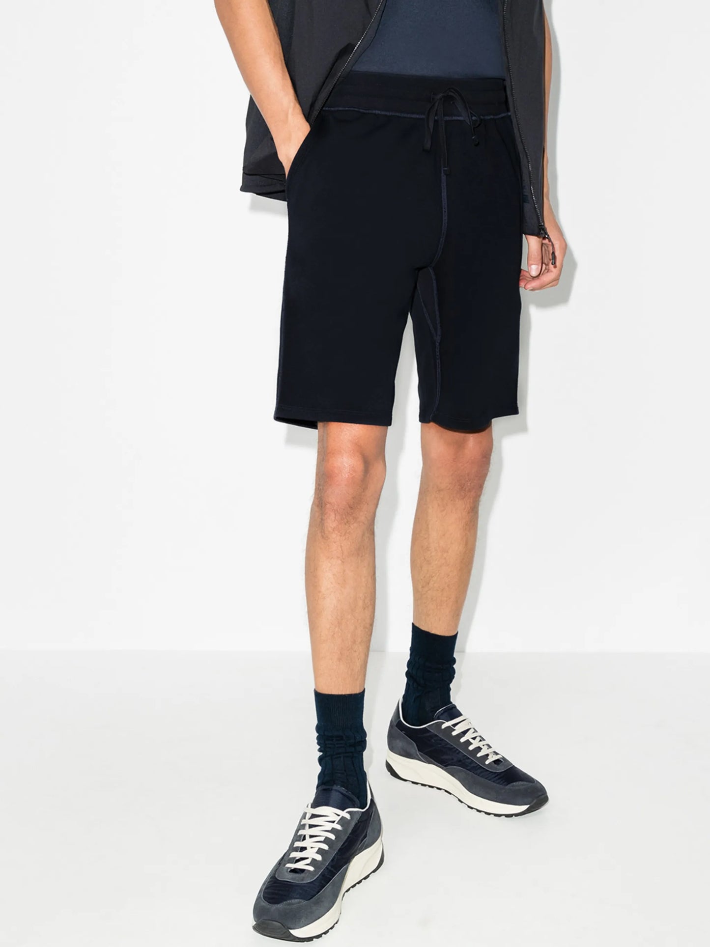drawstring track shorts