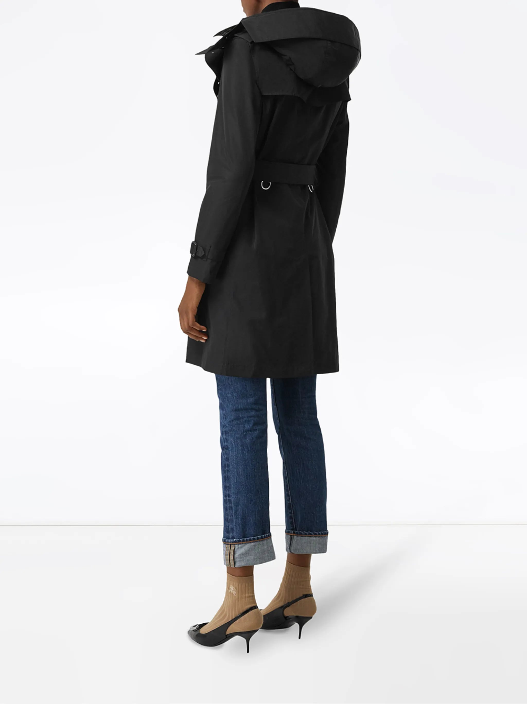 mid-length taffeta Kensington trench coat