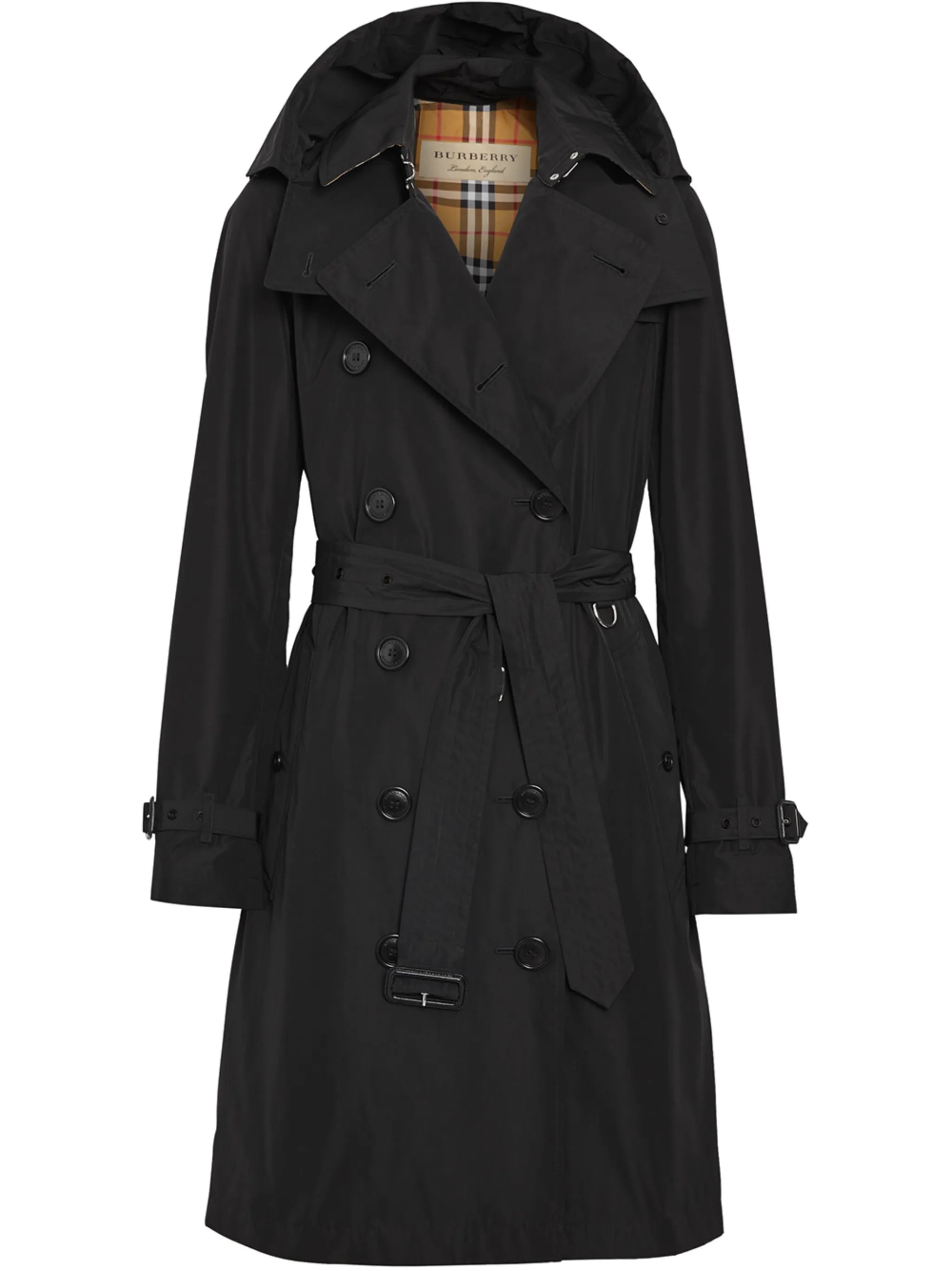 mid-length taffeta Kensington trench coat
