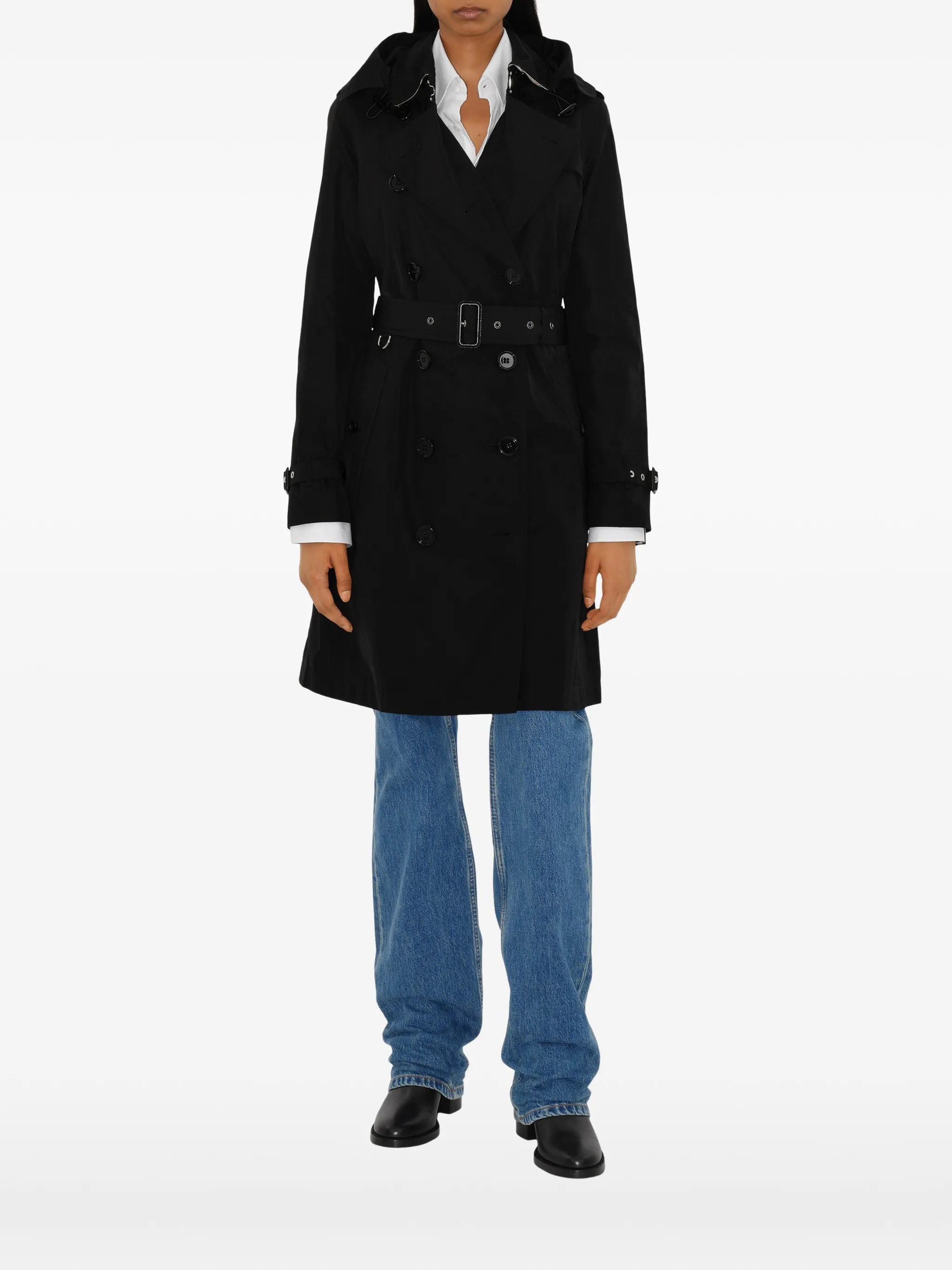 mid-length taffeta Kensington trench coat
