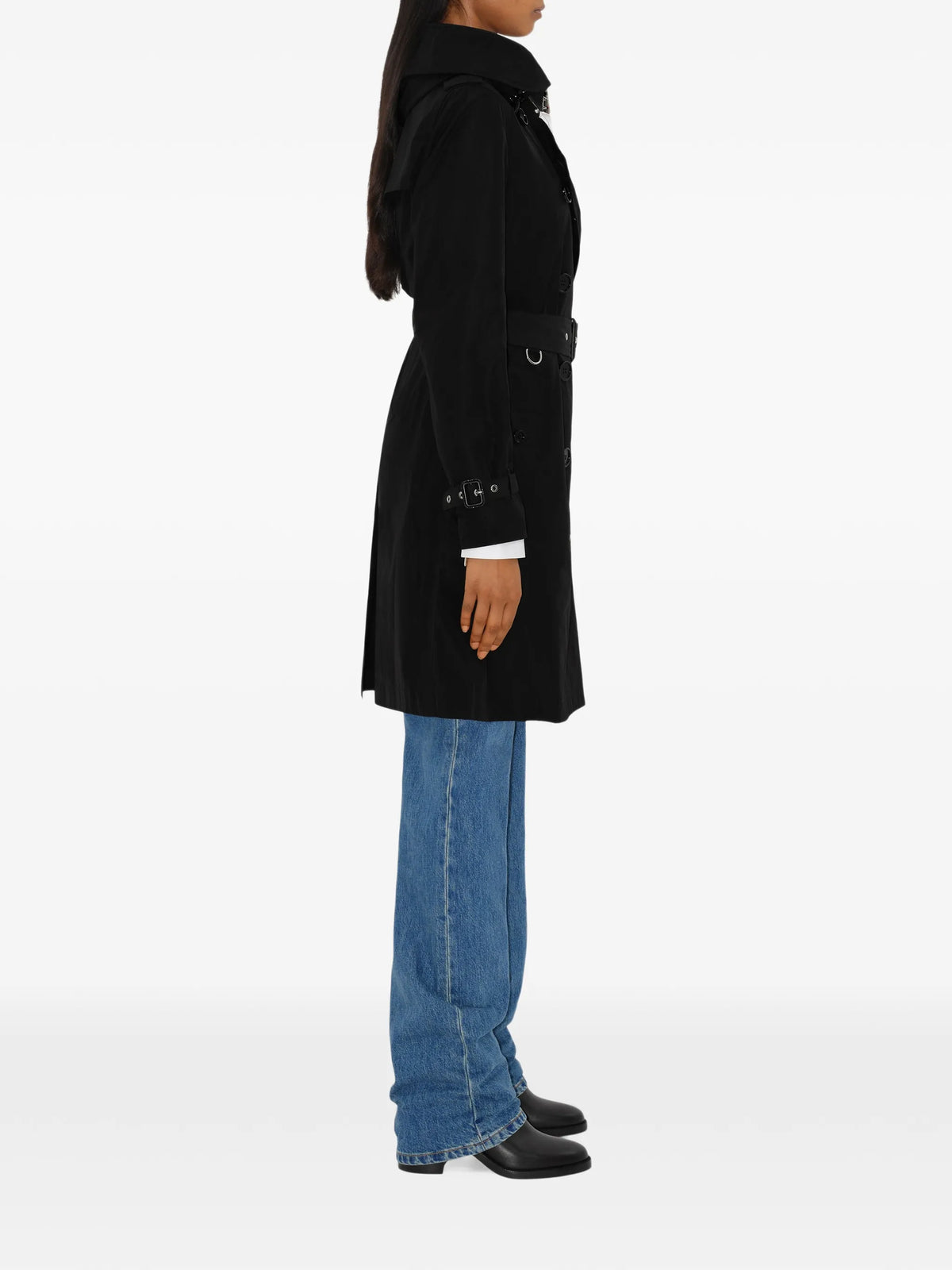 mid-length taffeta Kensington trench coat