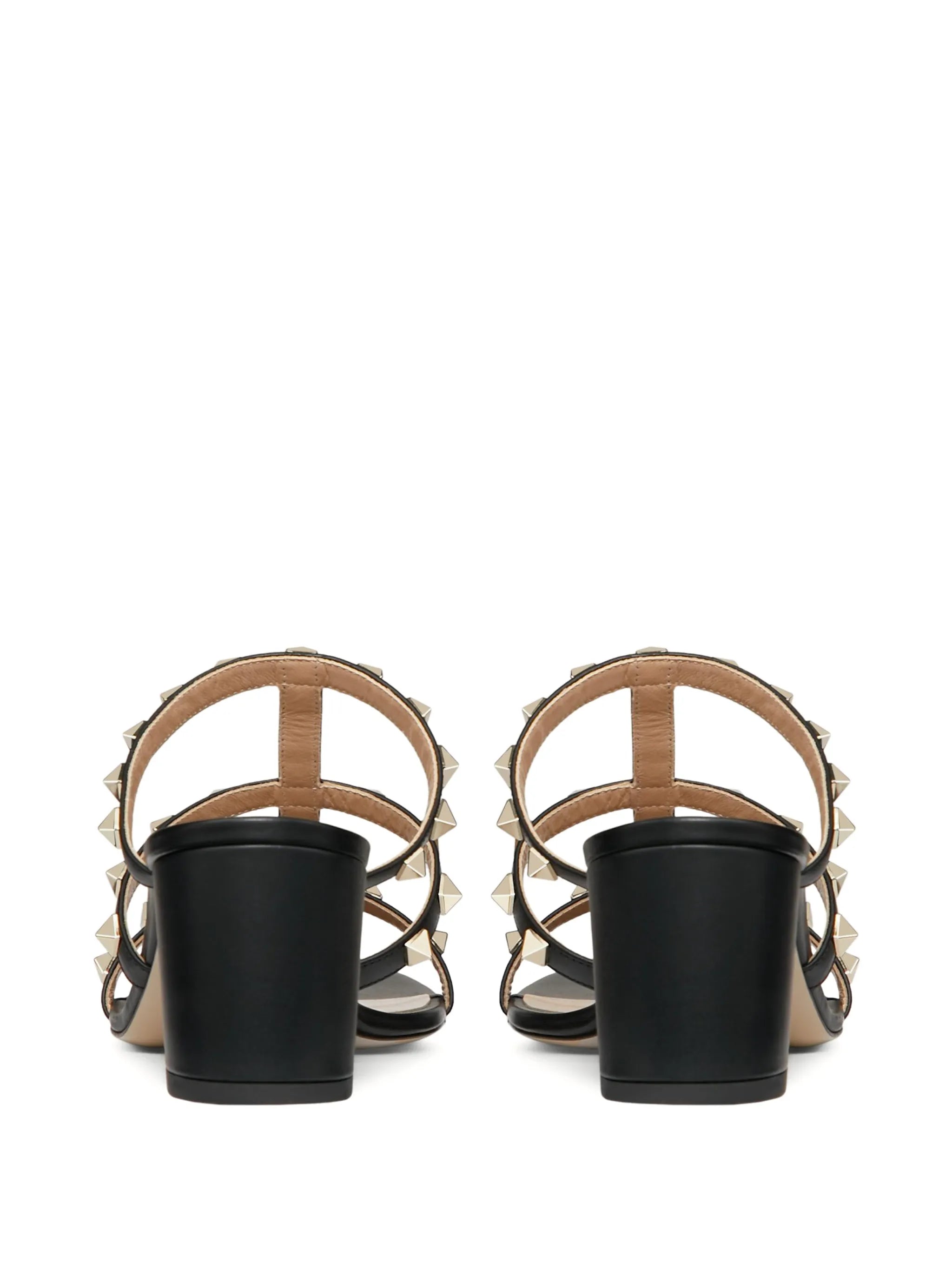 Rockstud calfskin leather slide sandal 60 mm