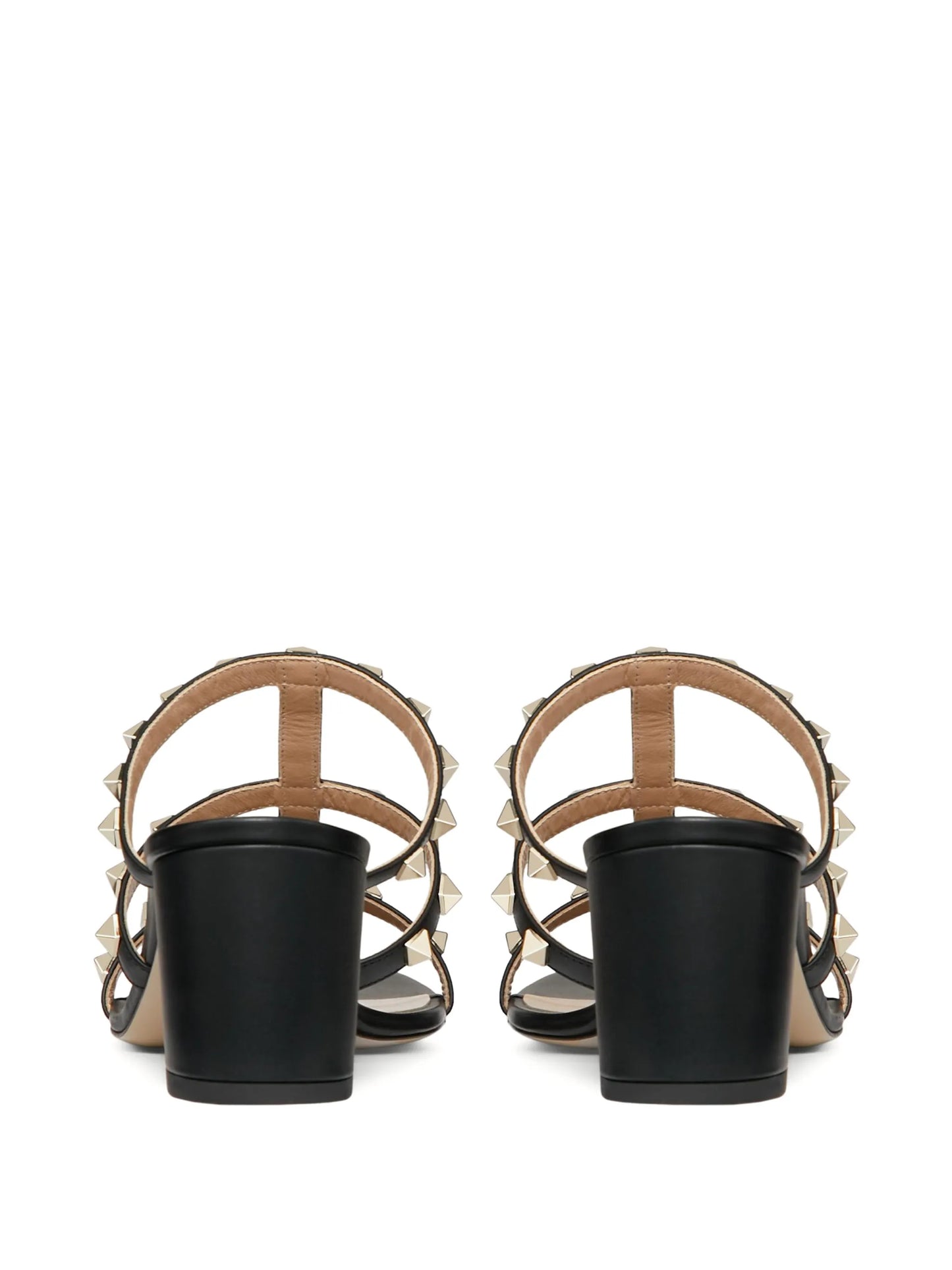 Rockstud calfskin leather slide sandal 60 mm