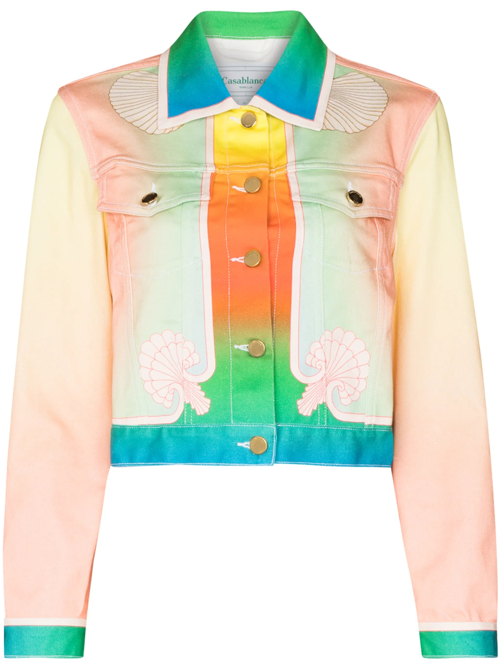 jacquard-motif denim jacket