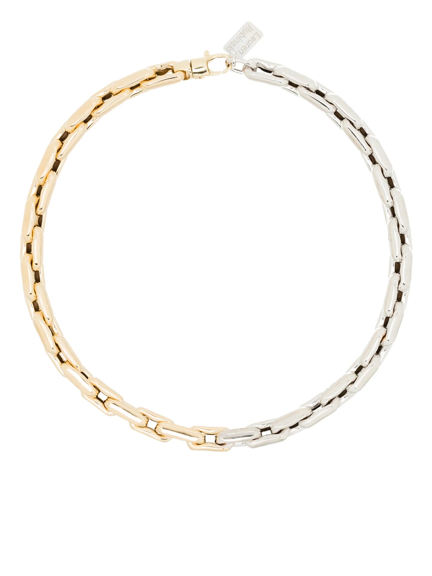 14kt gold two-tone chain-link necklace