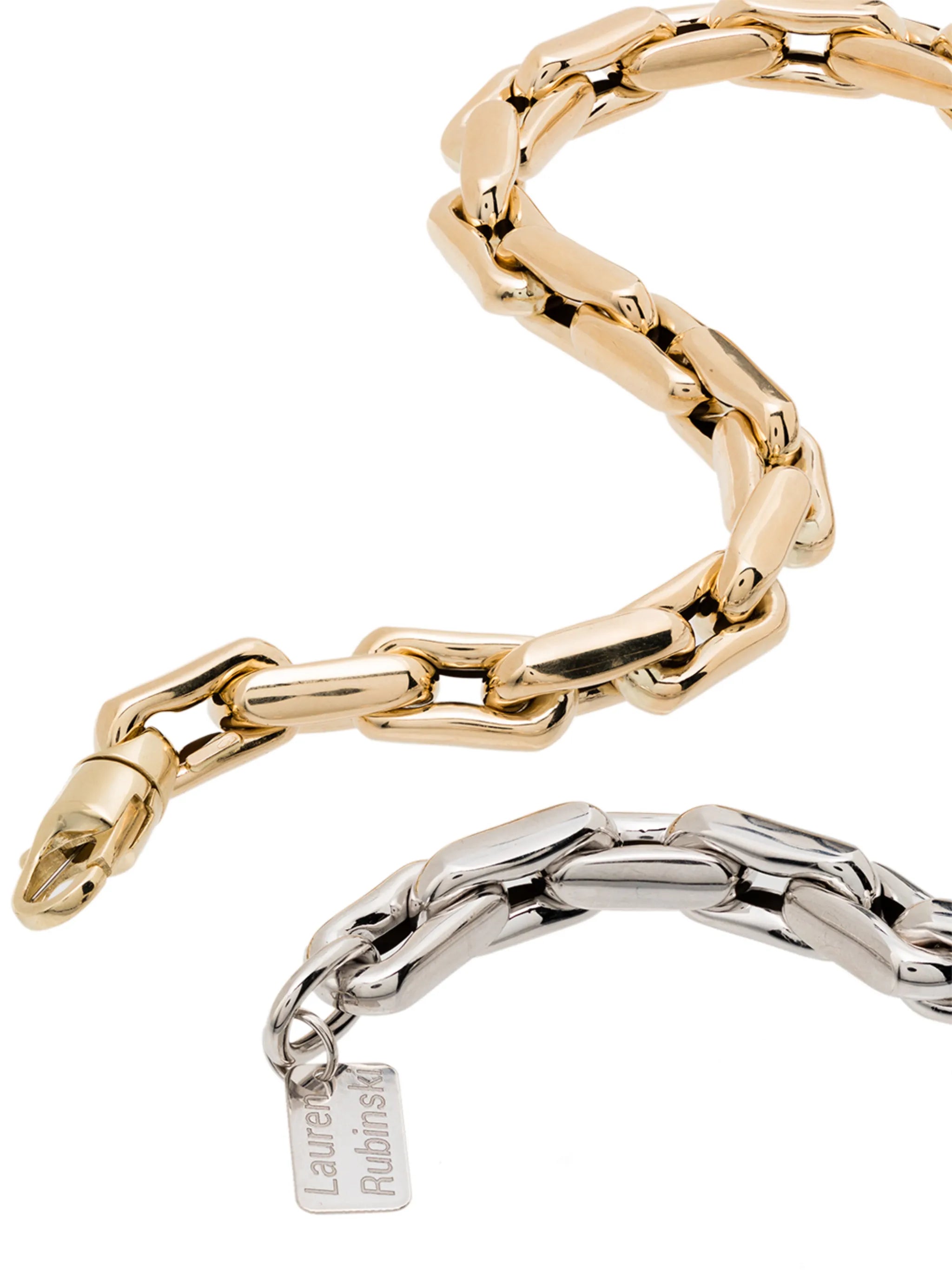 14kt gold two-tone chain-link necklace