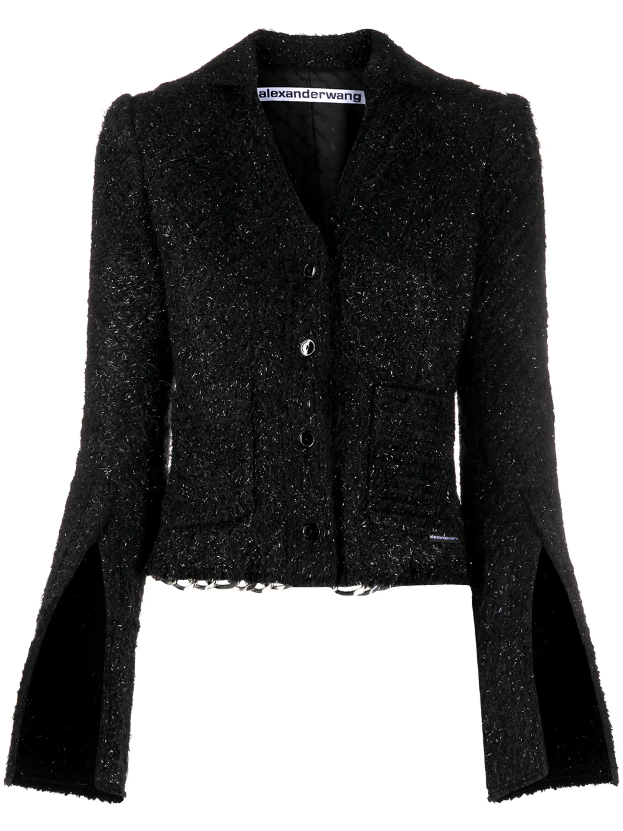 chain-trimmed fitted jacket
