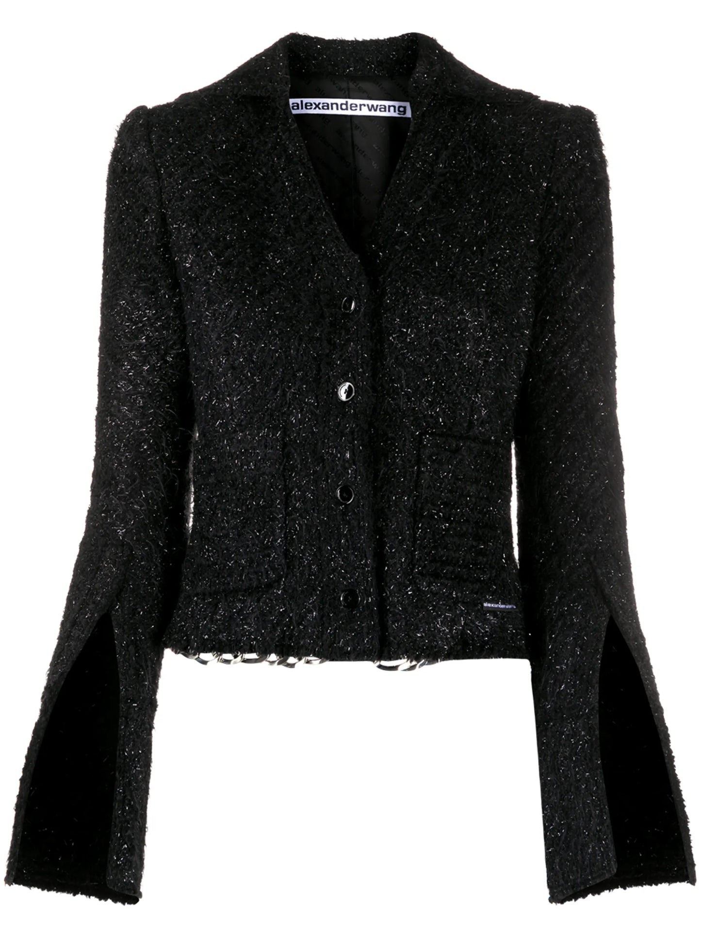 chain-trimmed fitted jacket