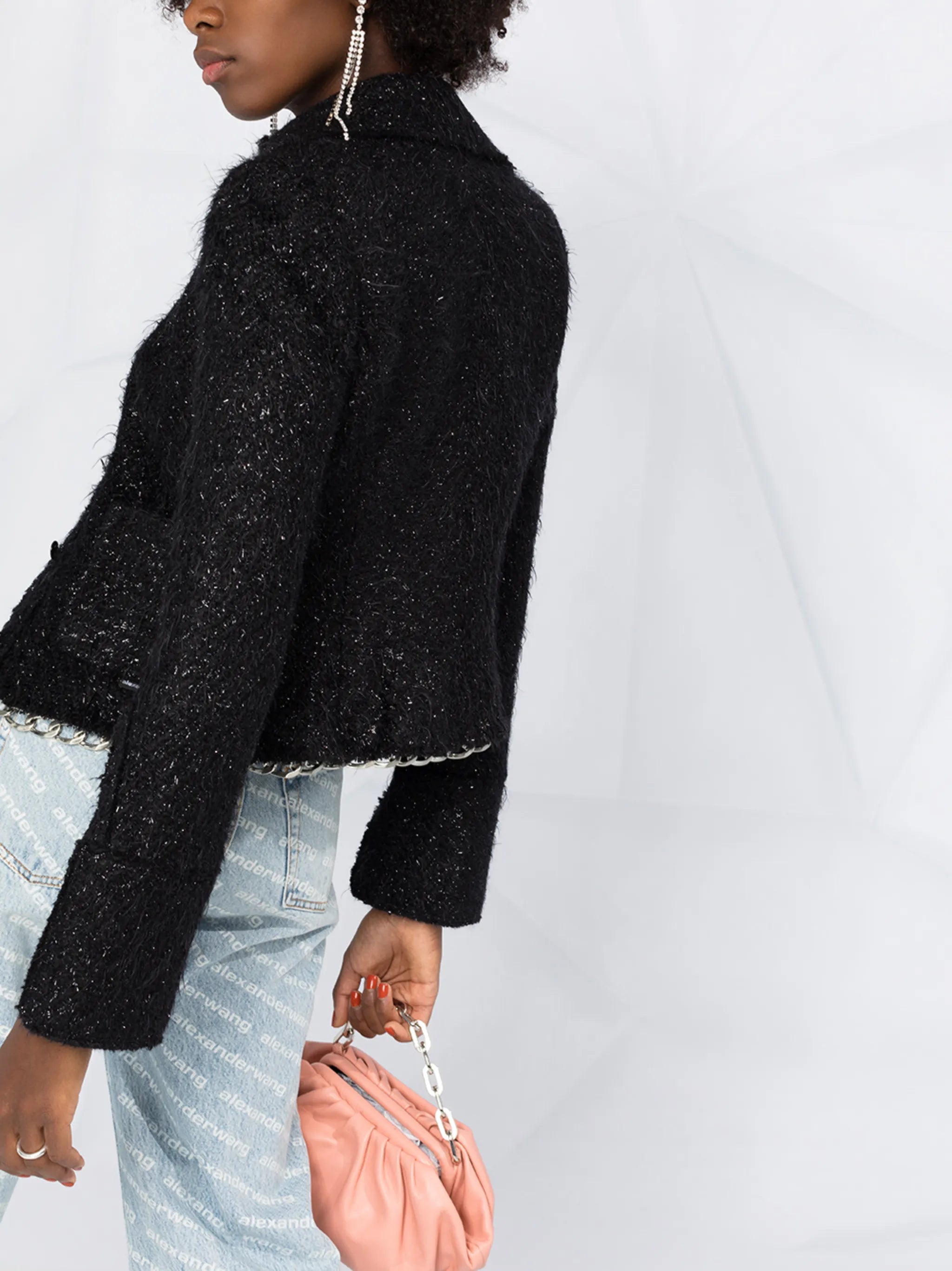 chain-trimmed fitted jacket