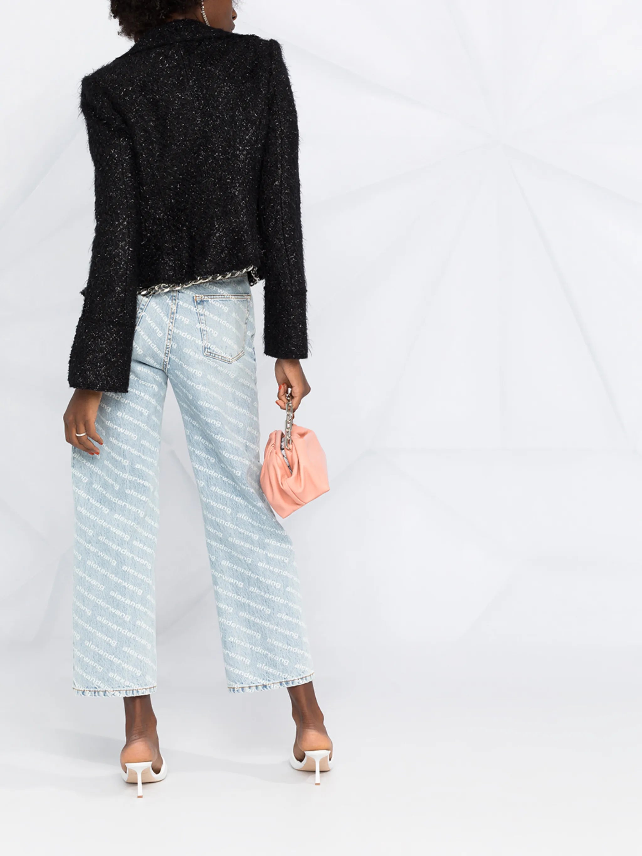 chain-trimmed fitted jacket